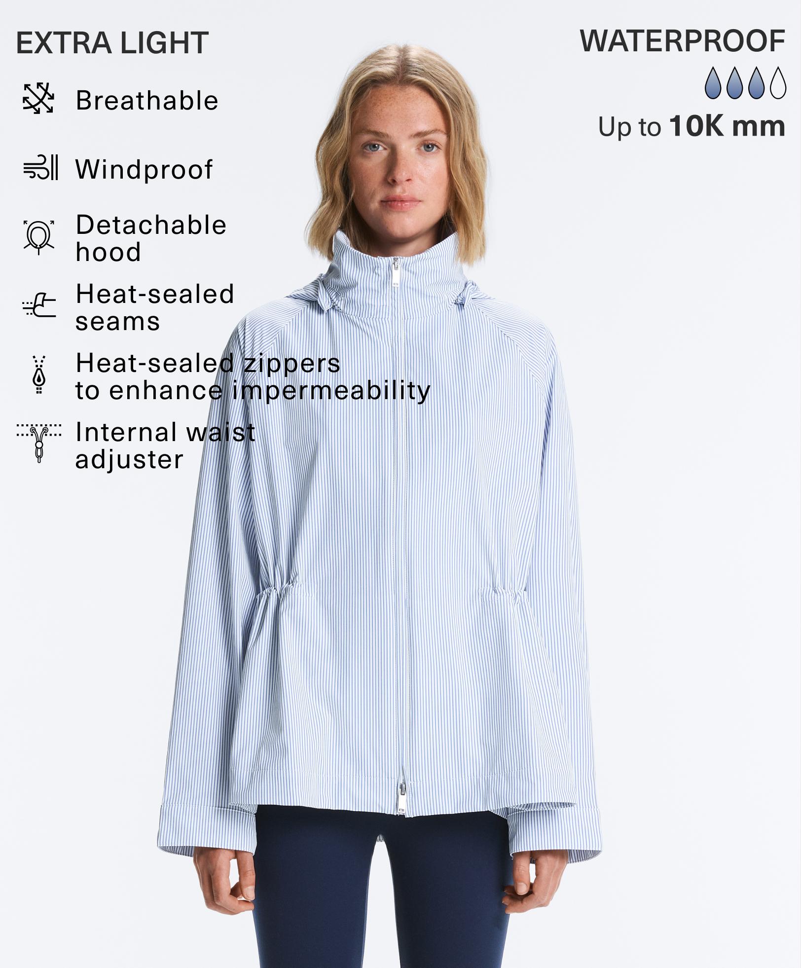 Extra lightweight 10k waterproof striped jacket