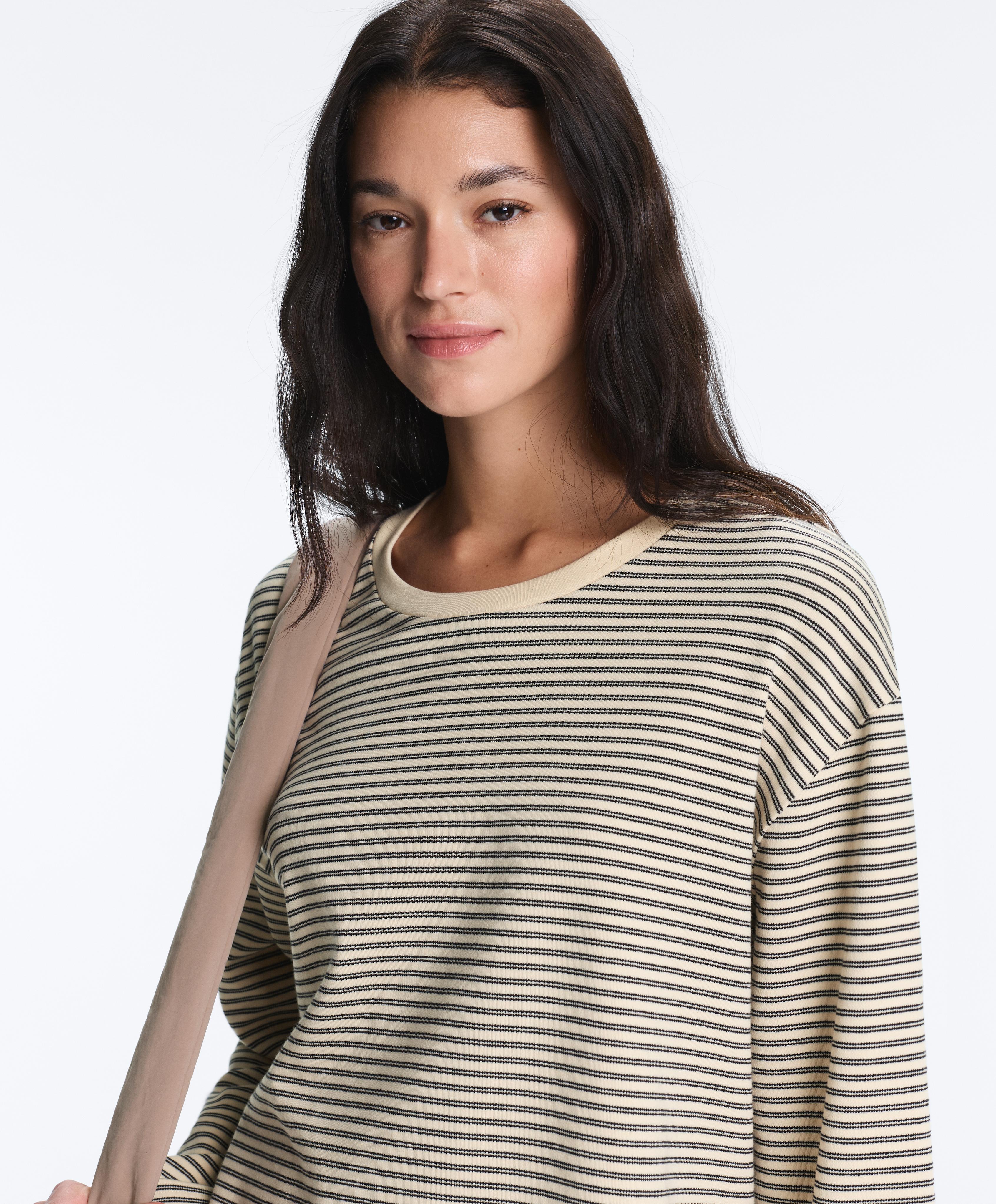 Double stripe cotton blend long sleeve T-shirt Double stripe cotton blend long sleeve T-shirt