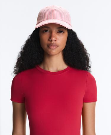 100% cotton striped cap — RED 3
