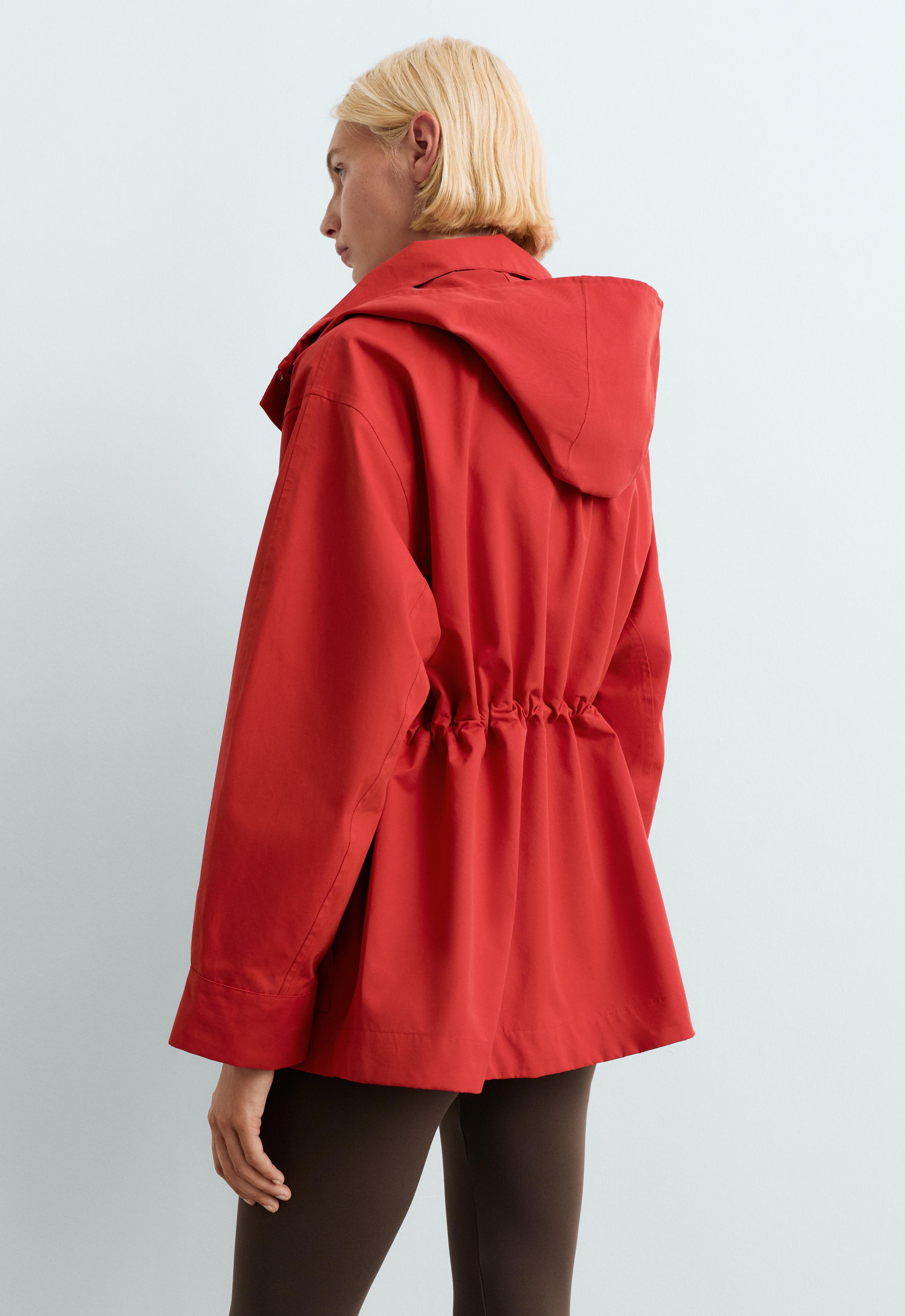 A-line 10k waterproof cotton jacket — GERANIUM RED