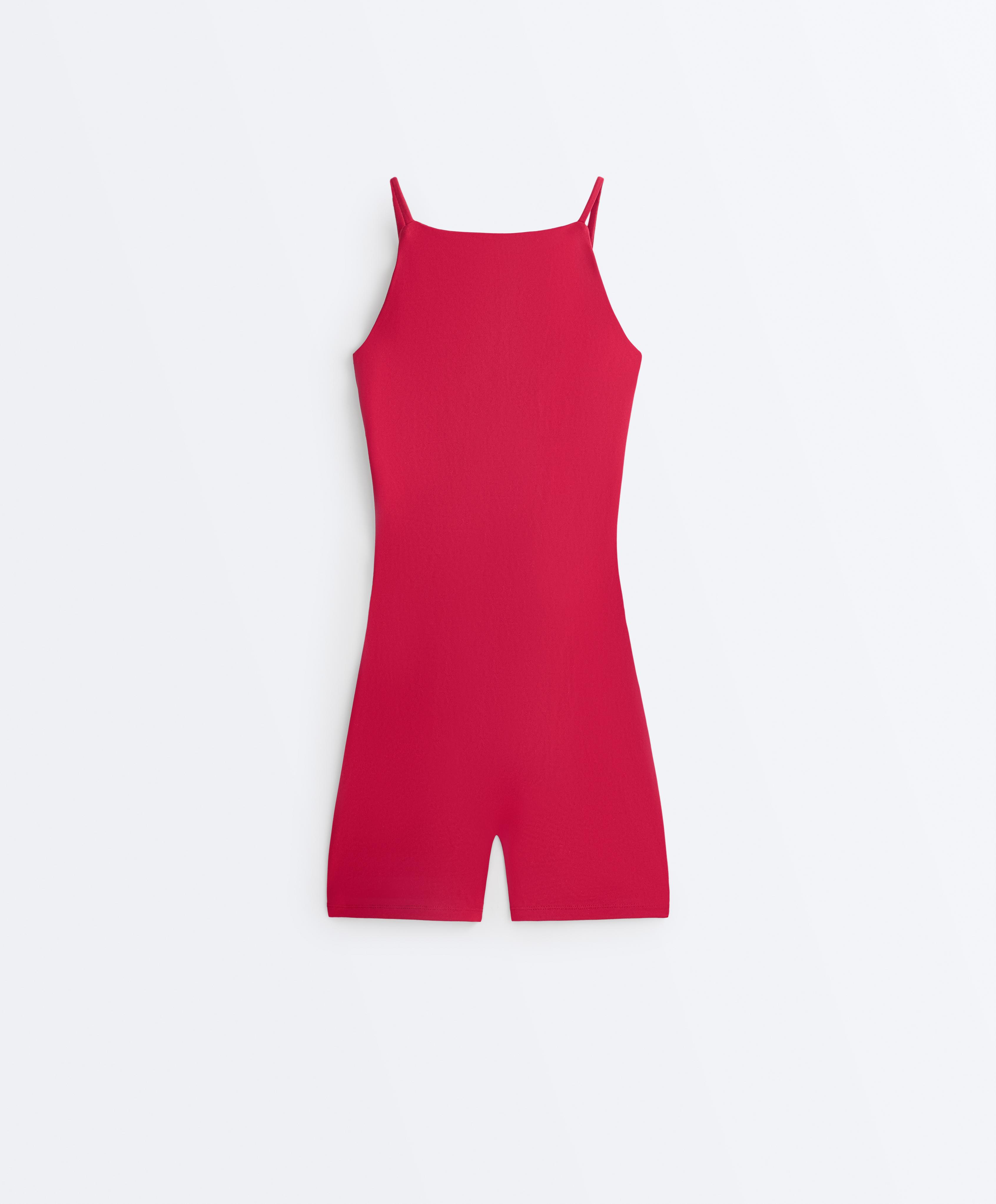 Evermove open-back short jumpsuit — RED