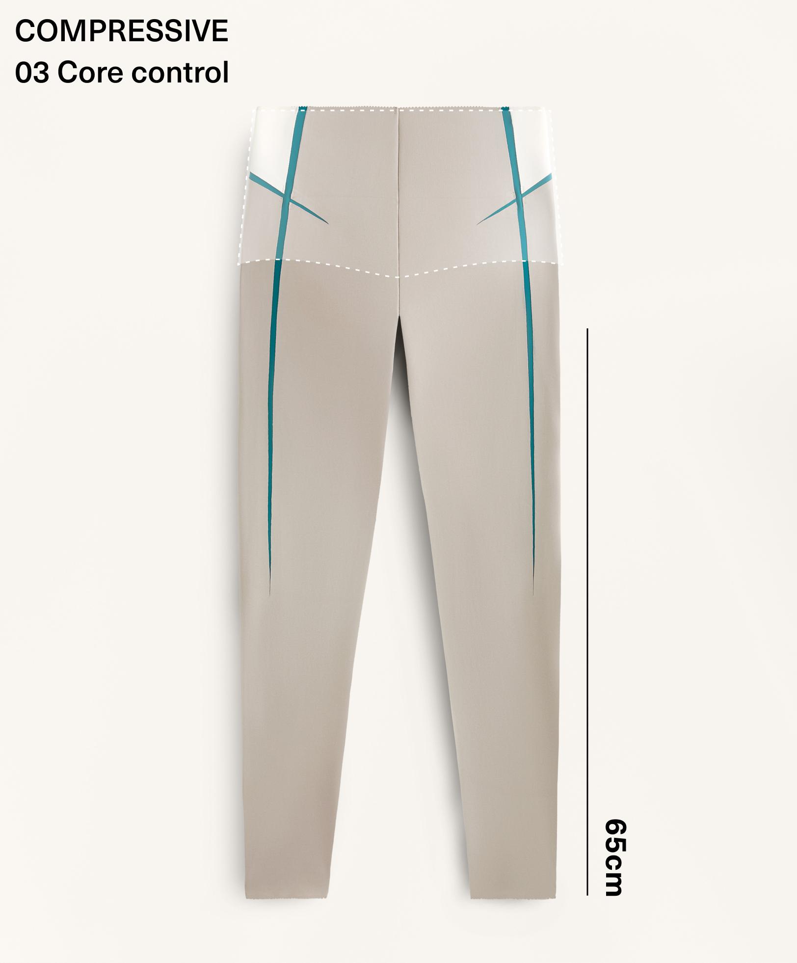 Compressive core control lines high rise 65cm ankle-length leggings
