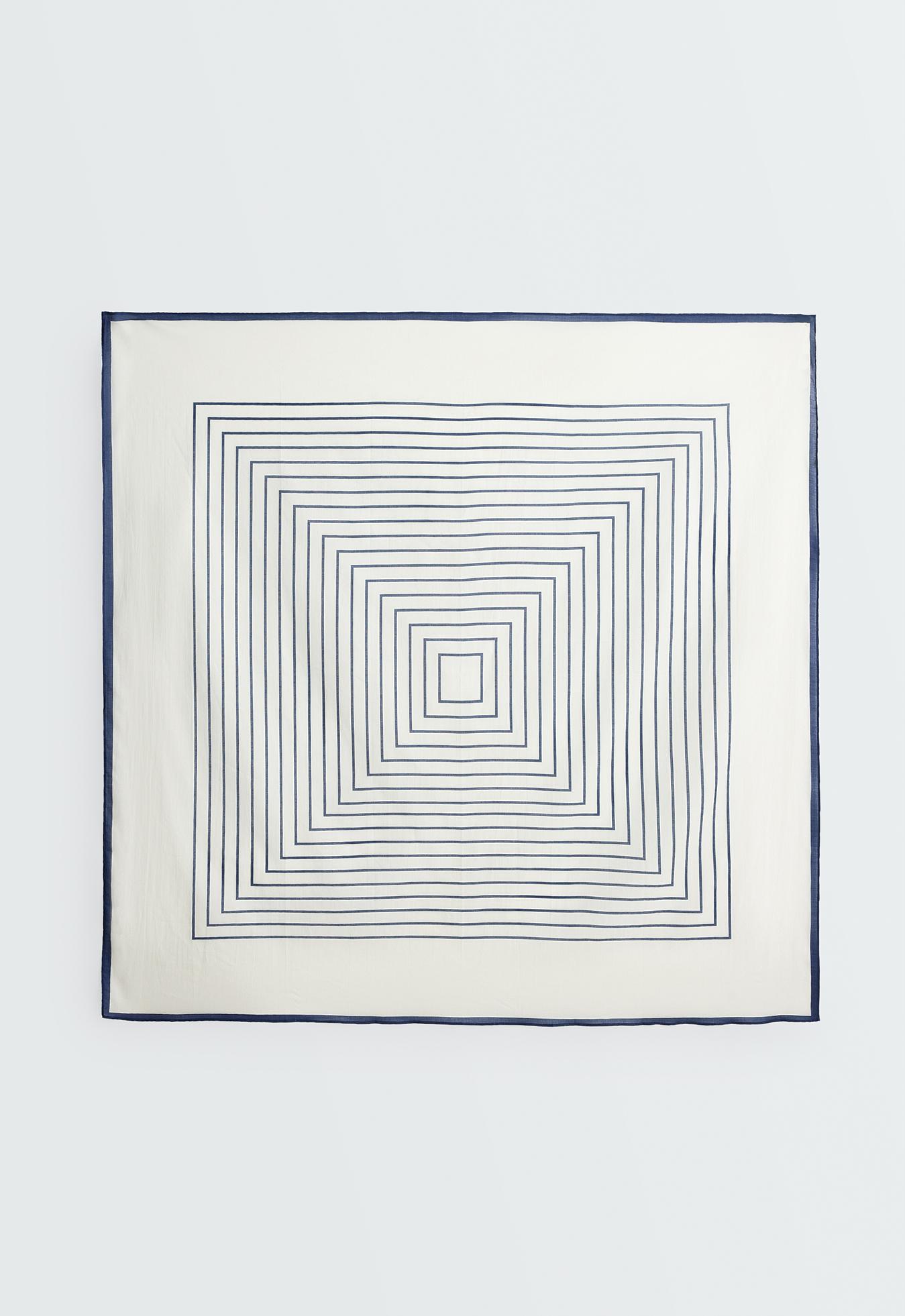 100% cotton stripe scarf — NAVY BLUE
