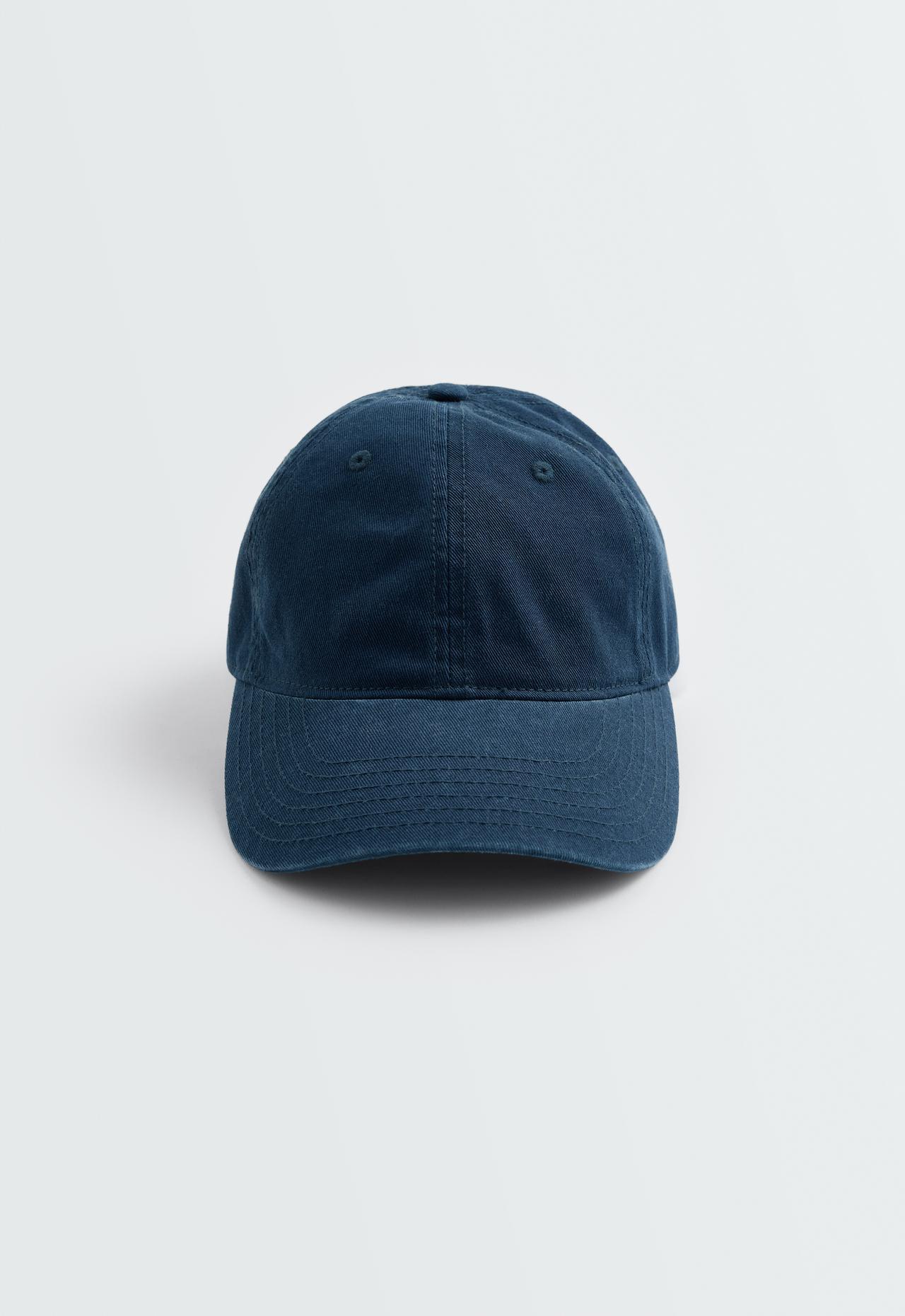 Washed-effect 100% cotton cap — NAVY BLUE