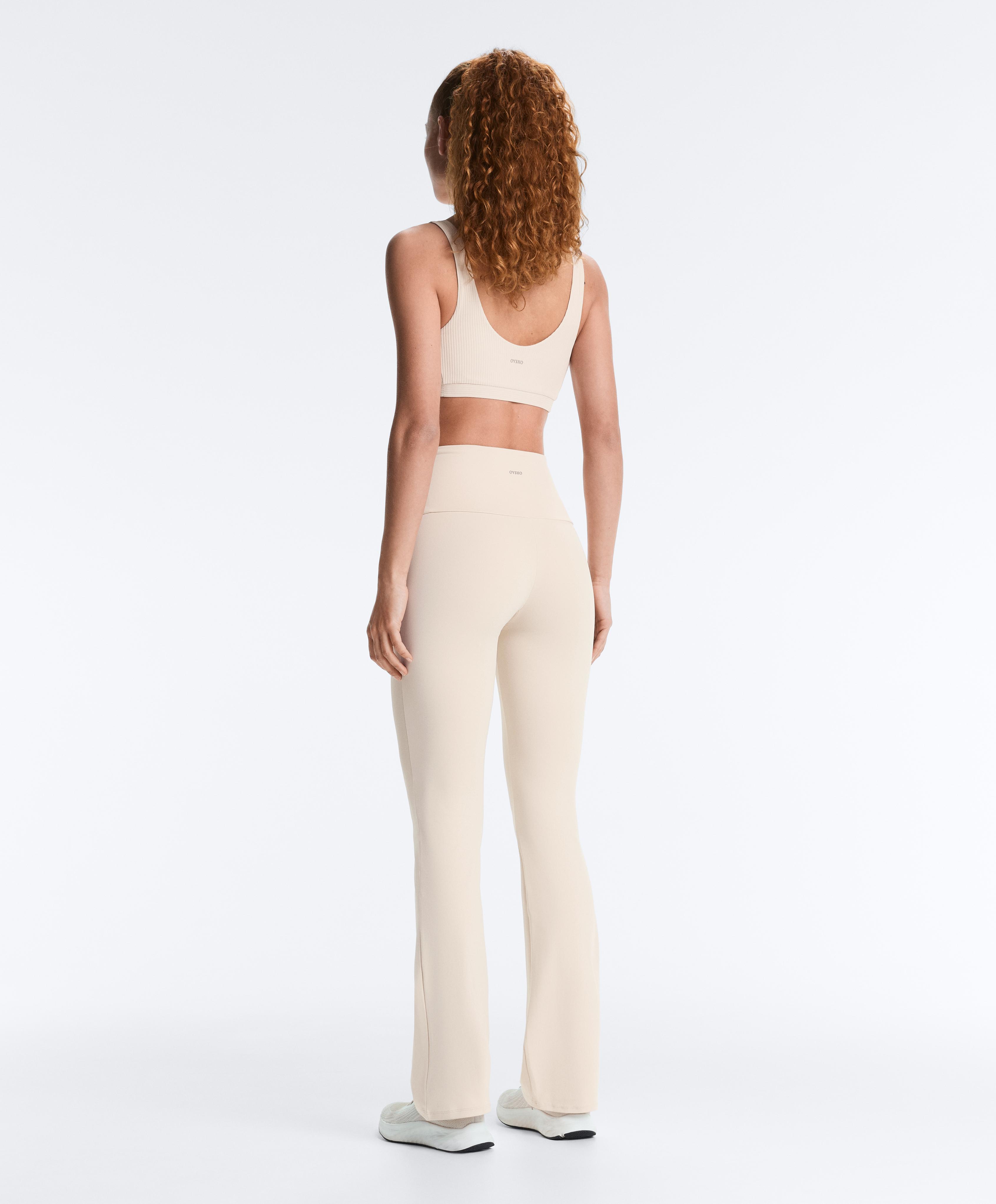 Light beige Comfortlux high-rise flare total look