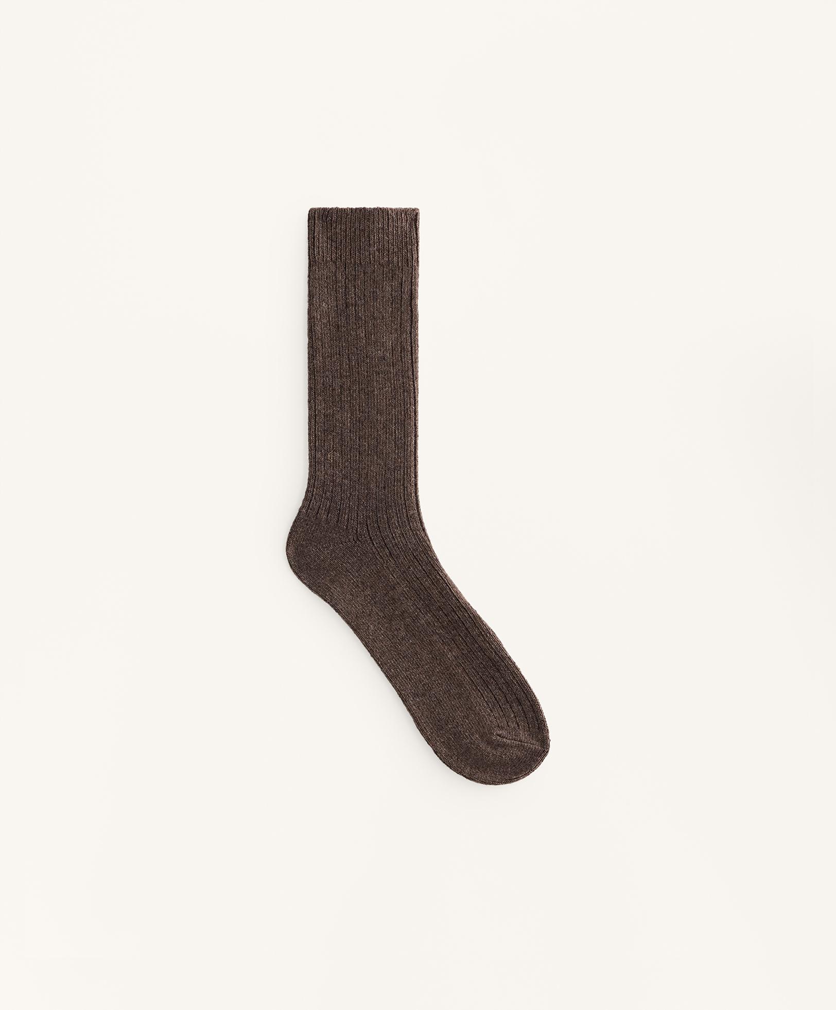 Classic socks 15% cashmere 10% wool — DARK BROWN