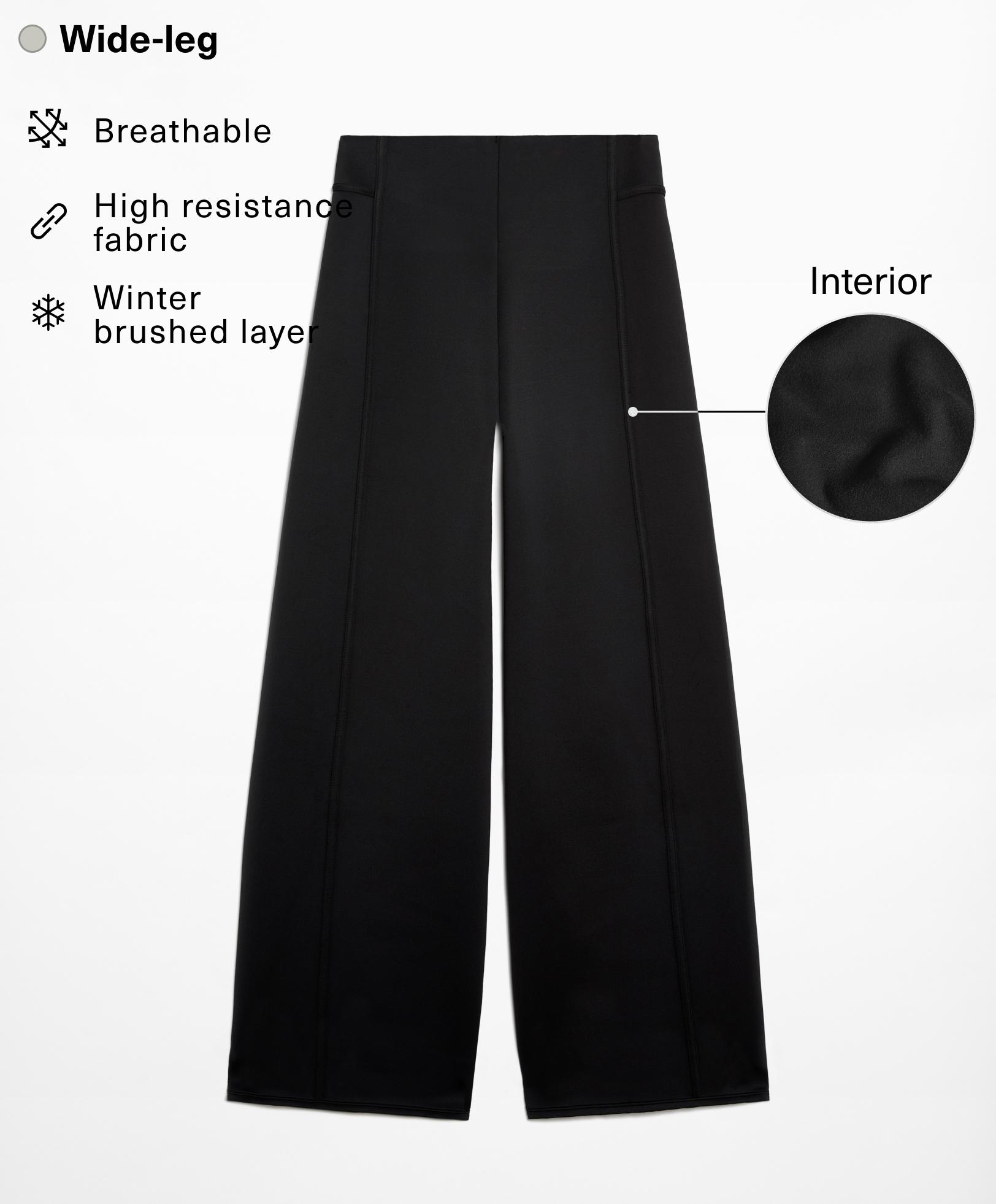 Brushed neoprene-effect wide-leg trousers