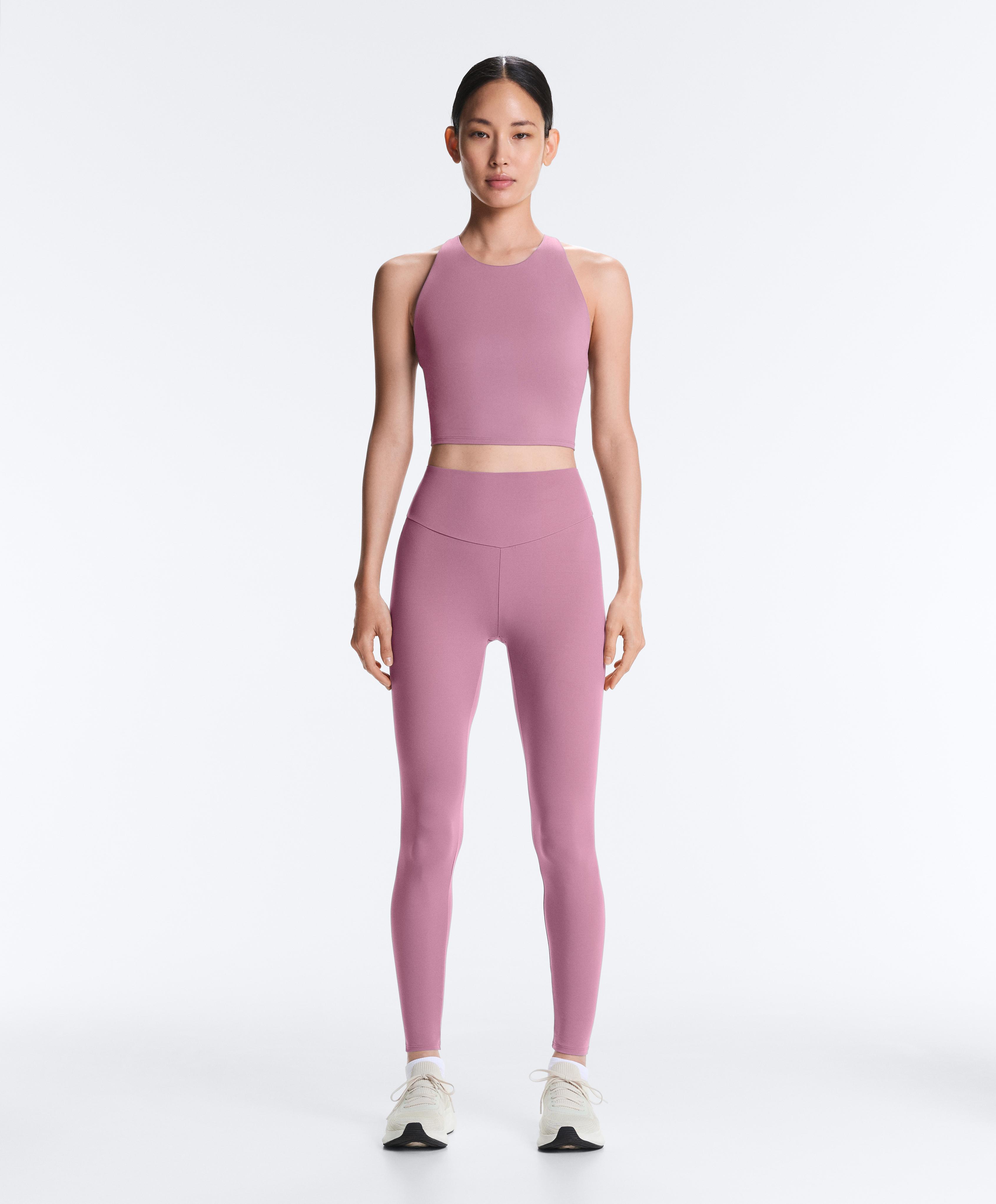 Comfortlux strappy tank top with cups — MAUVE PINK