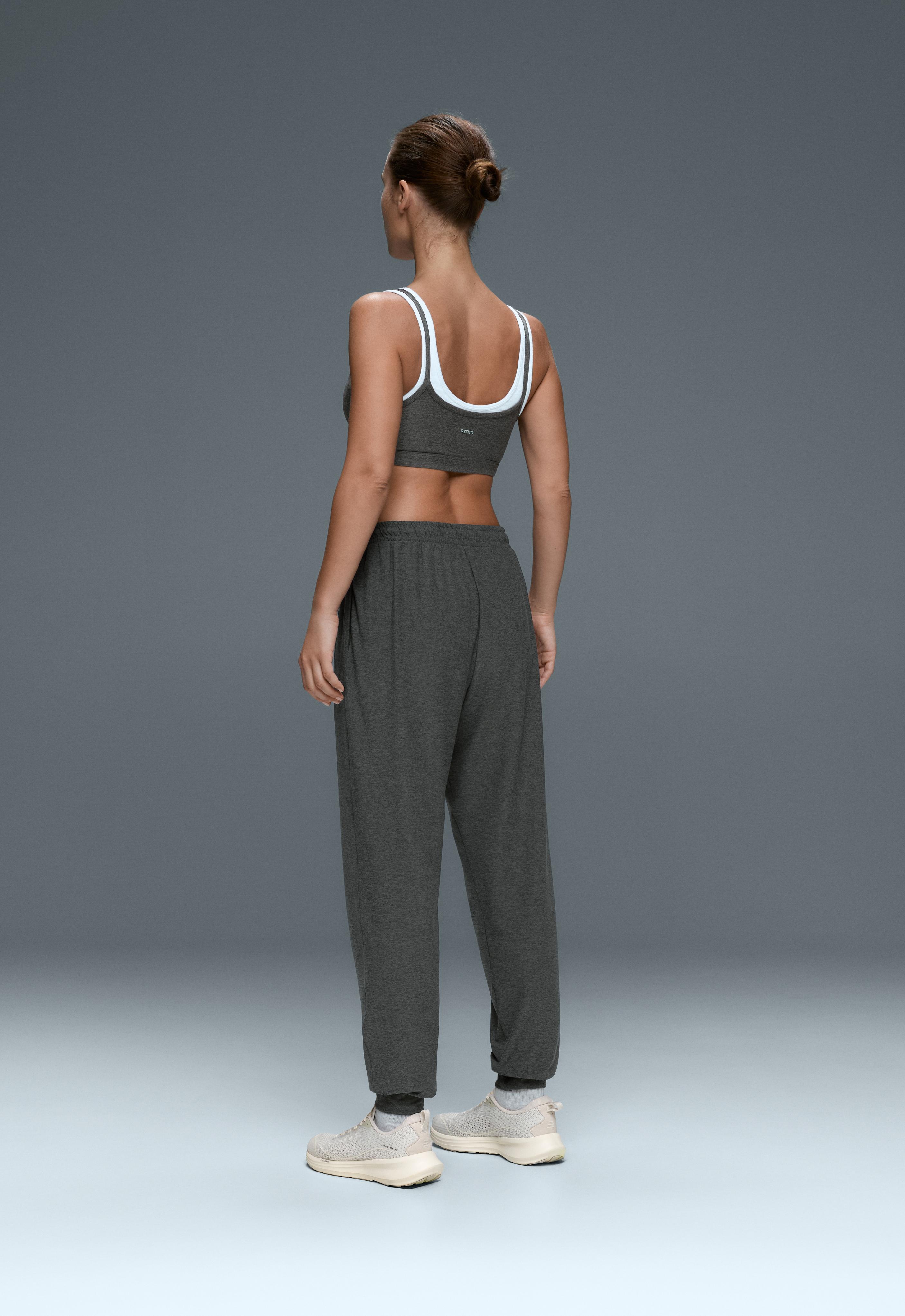 Comfortlux slim fit heathered jogger trousers — DARK GREY MELANGE
