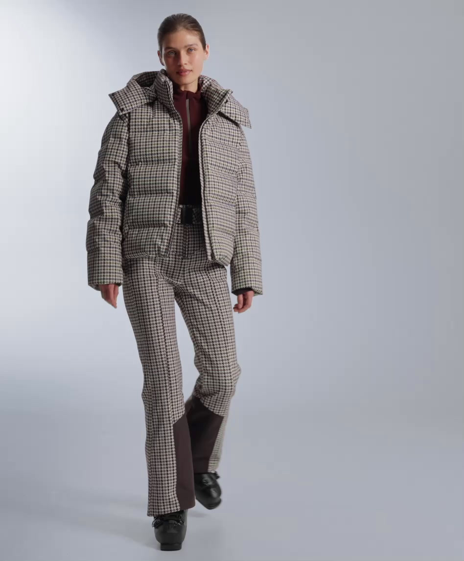 Printed padded jacket 80% down and 20% feather MINARDI PIUME SKI