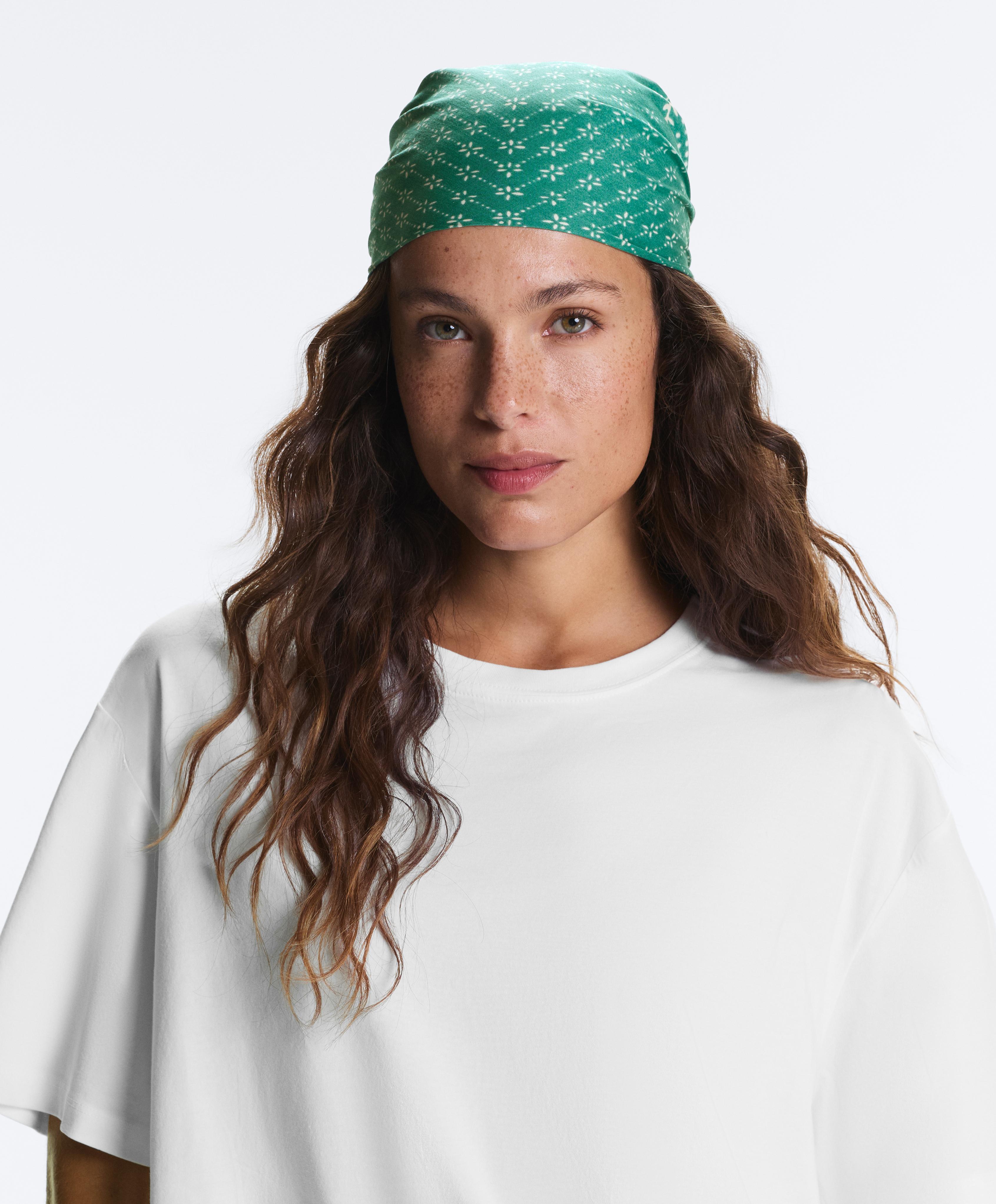 Floral 100% cotton print bandana — GRASS GREEN