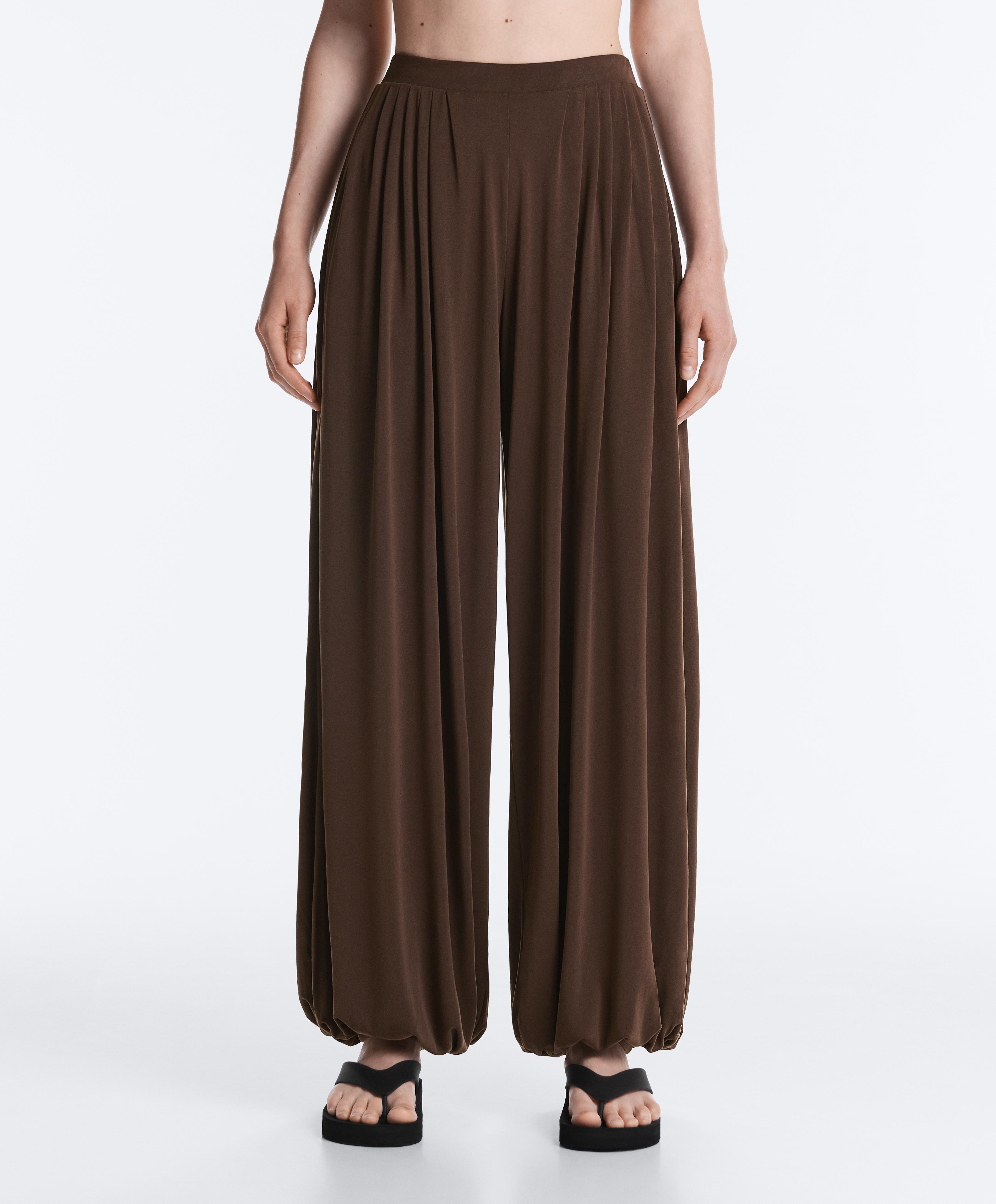 Modal-blend soft-touch joggers — DARK BROWN