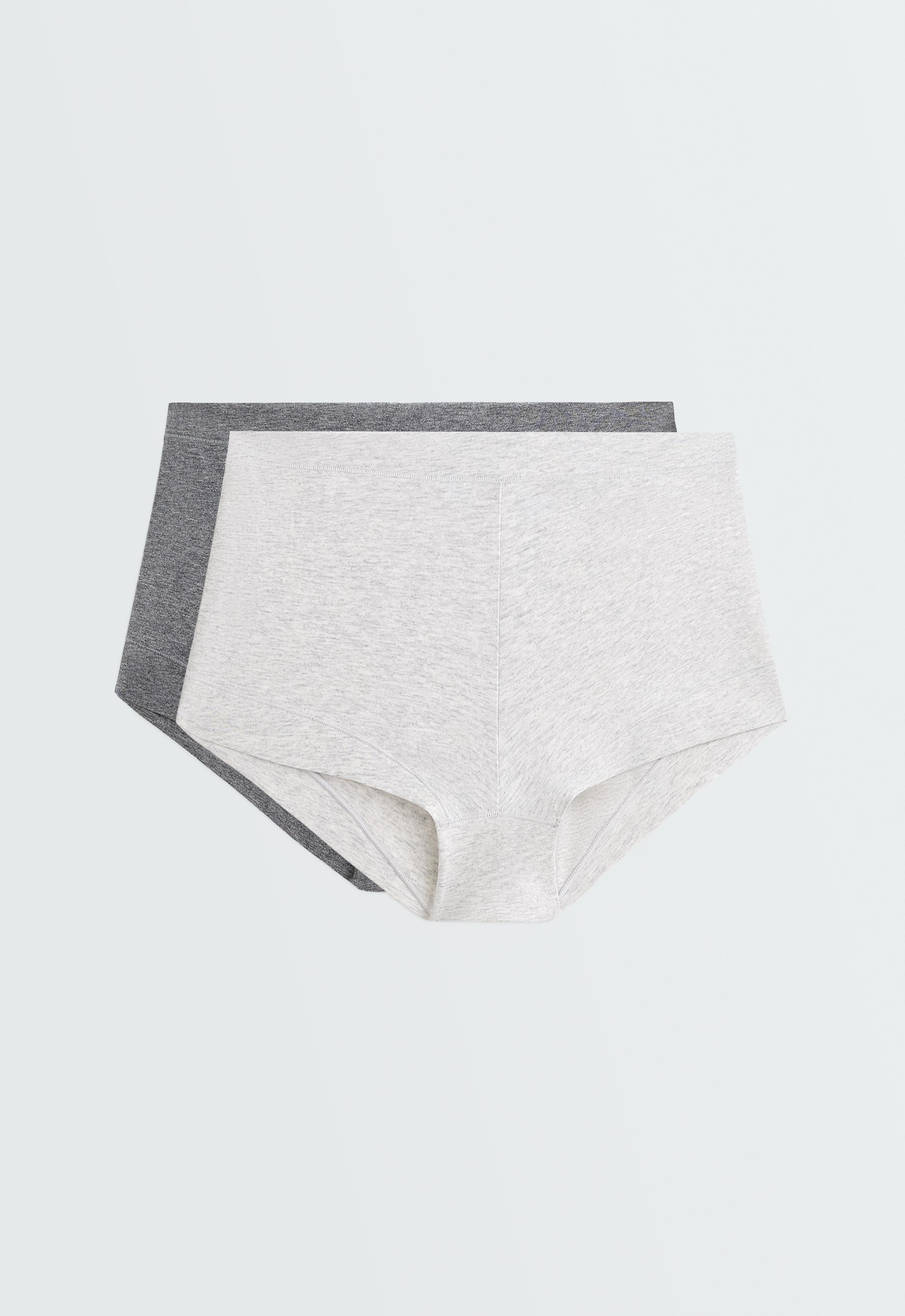 2 cotton blend shortie briefs