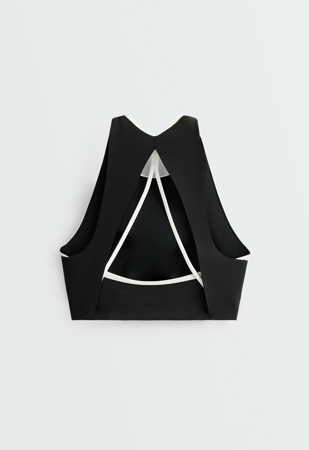 Compressive blocks tank top — BLACK