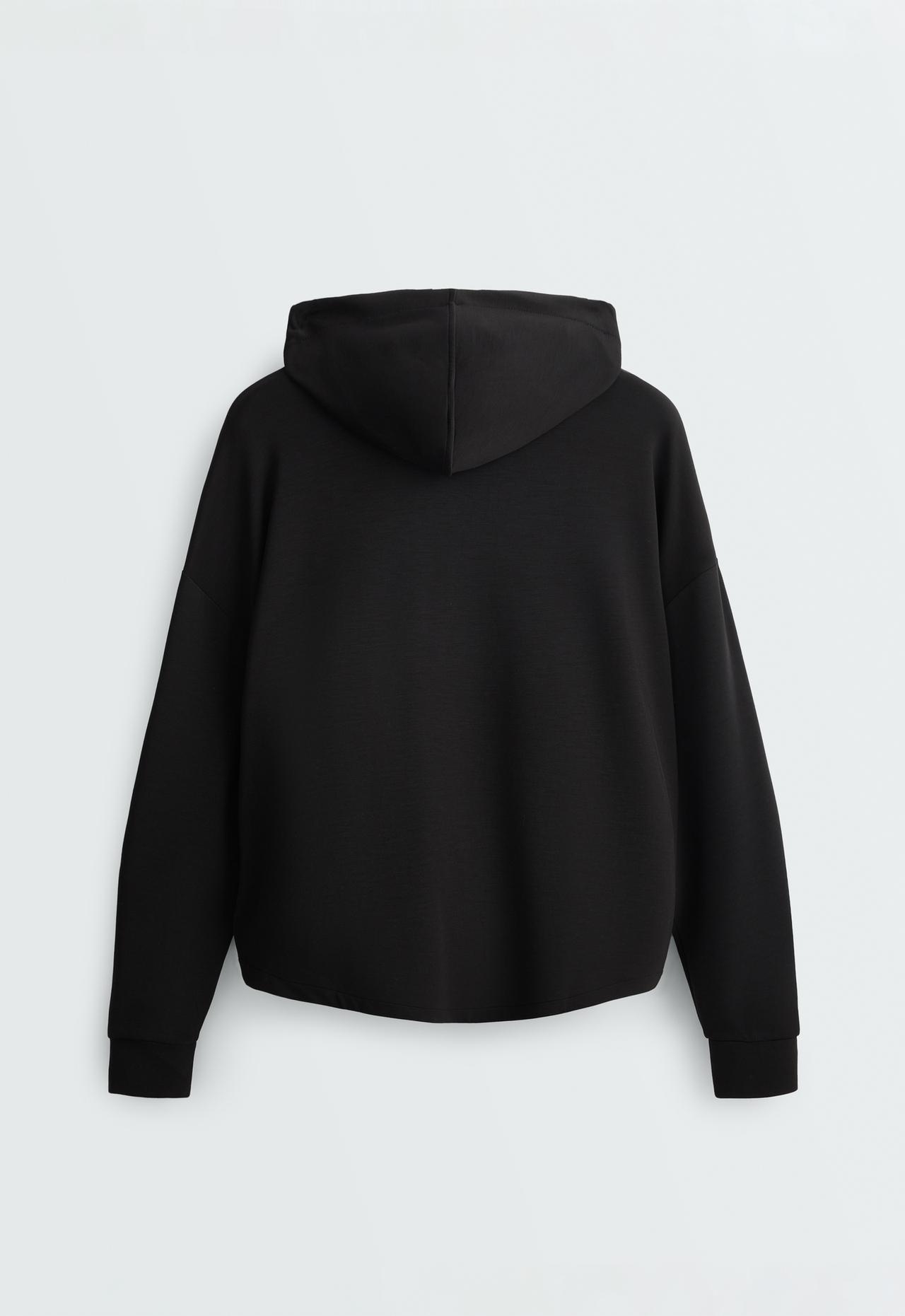 Soft-touch jacket with modal — BLACK
