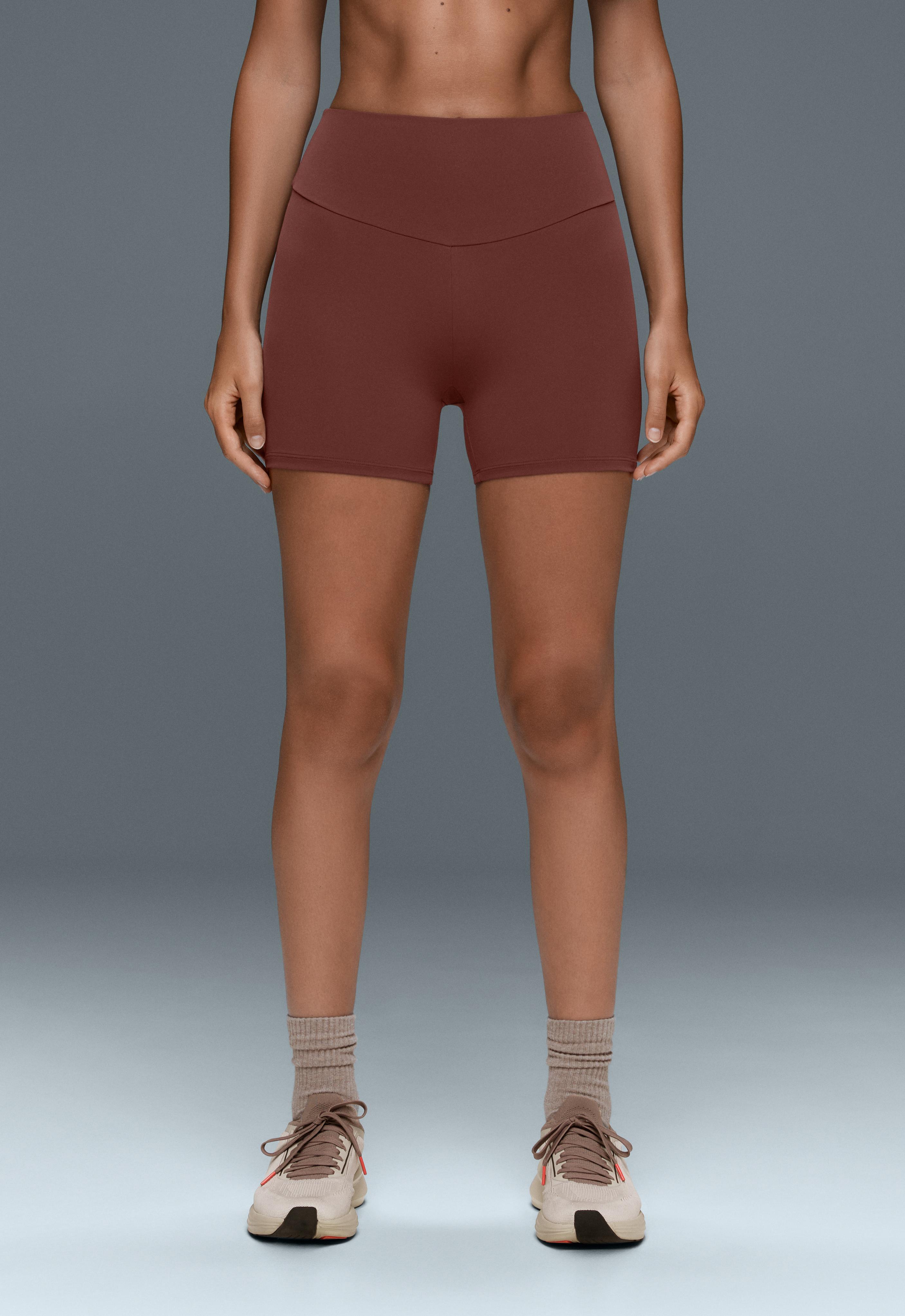 Comfortlux high-waisted 10cm hot pants — TERRACOTTA