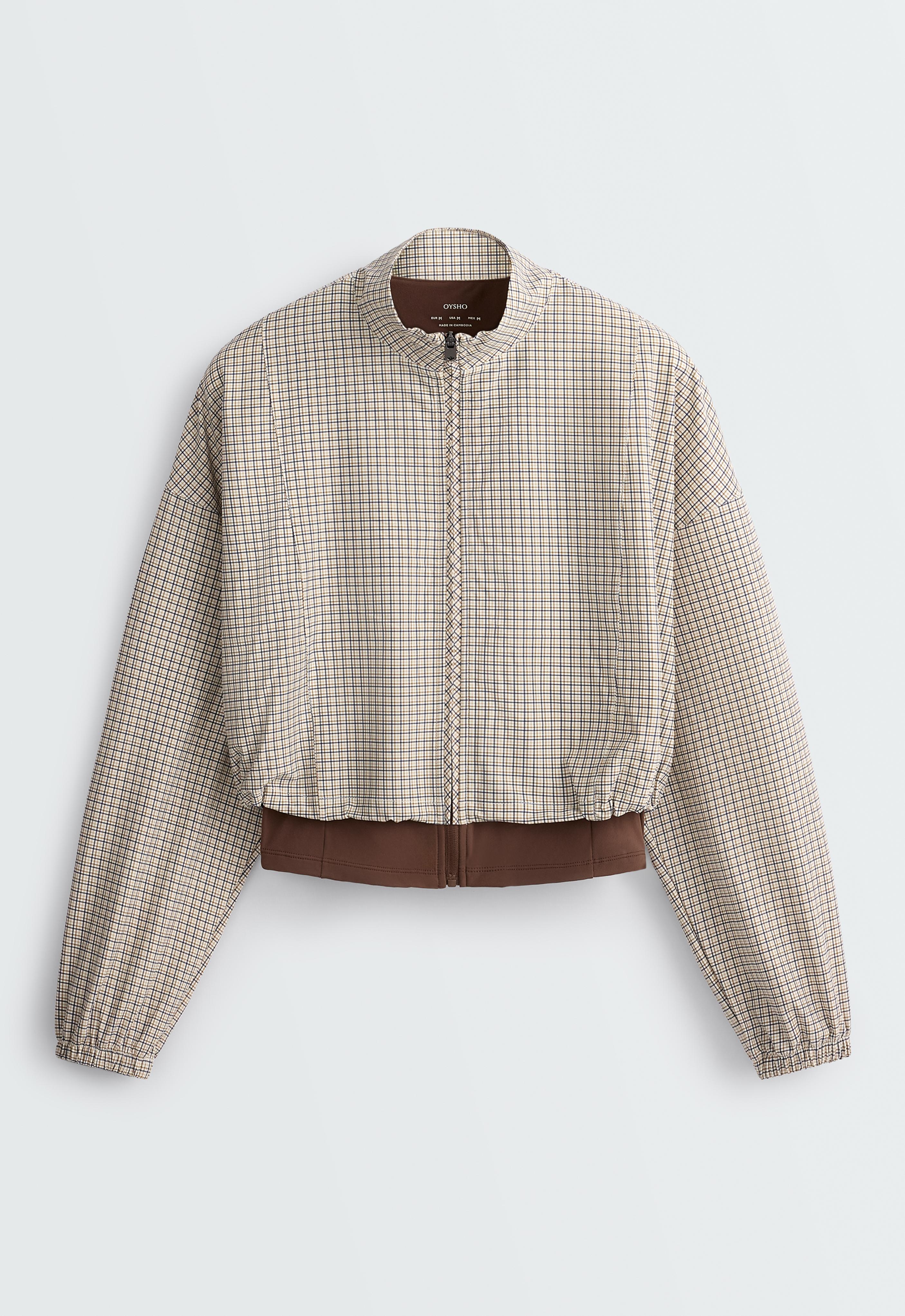 Check print double-layer technical jacket — COCOA