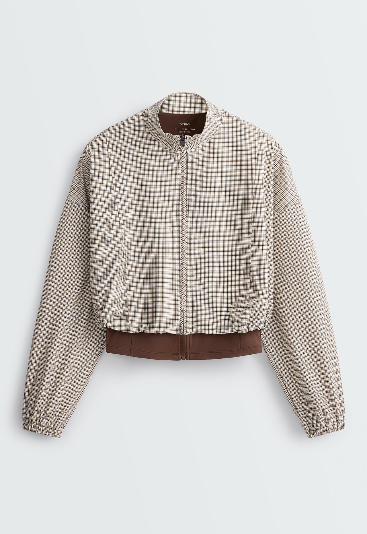 Check print double-layer technical jacket — COCOA