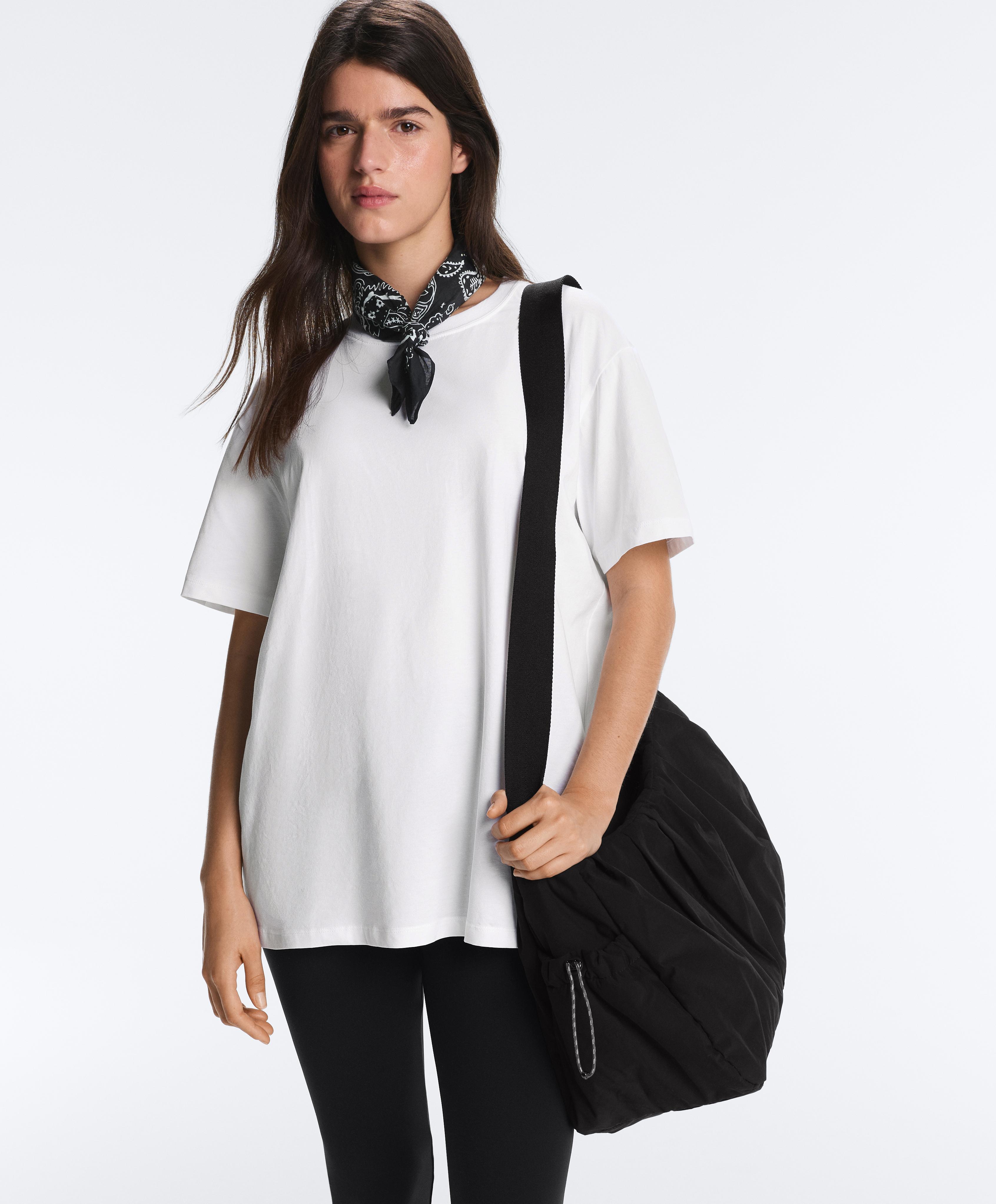 Oysho Oversize Pamuk Karışımlı Kısa Kollu T-shirt görsel 2
