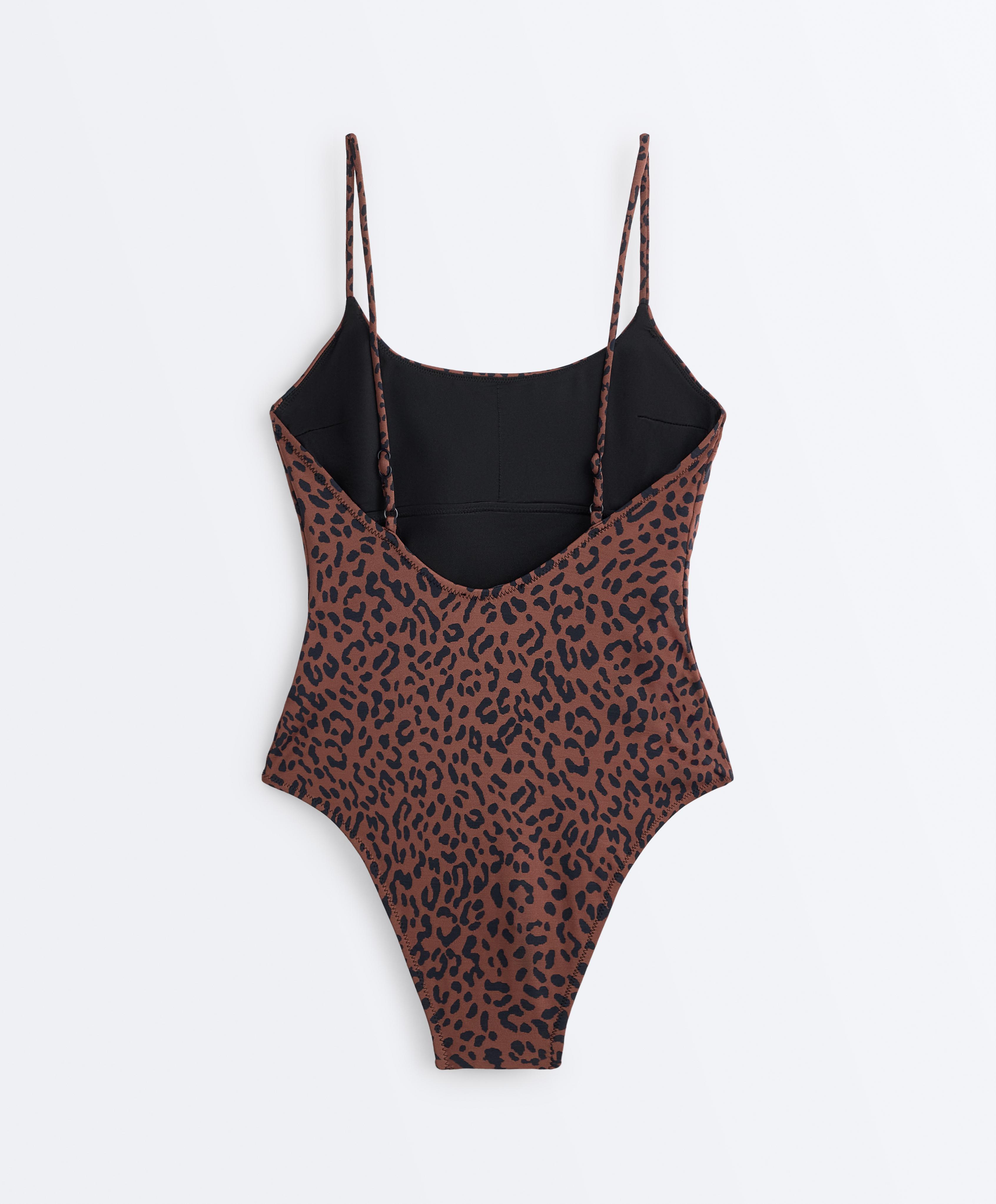 Leopard print swimsuit — BROWN