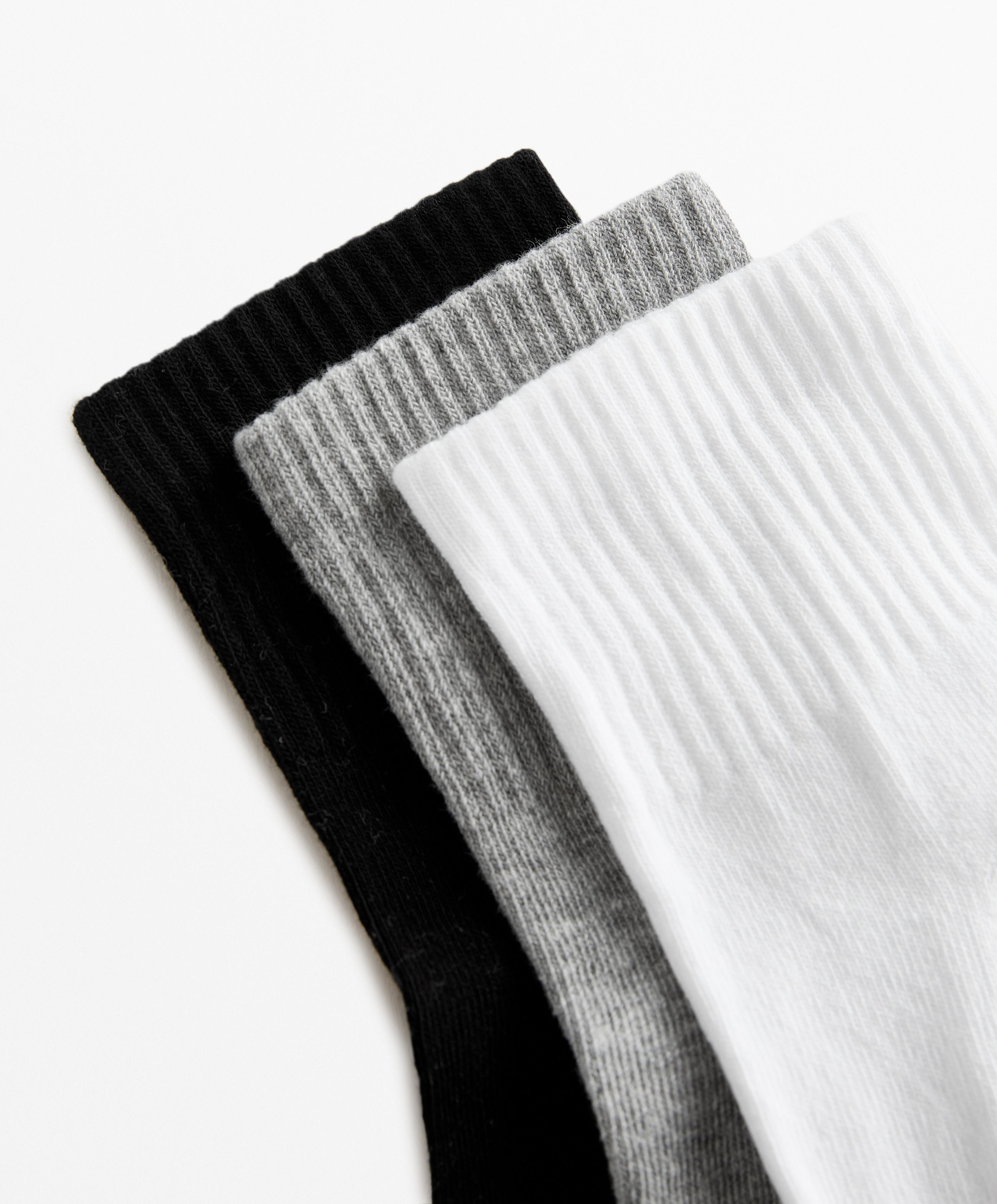 3 pairs of cotton blend quarter sports socks