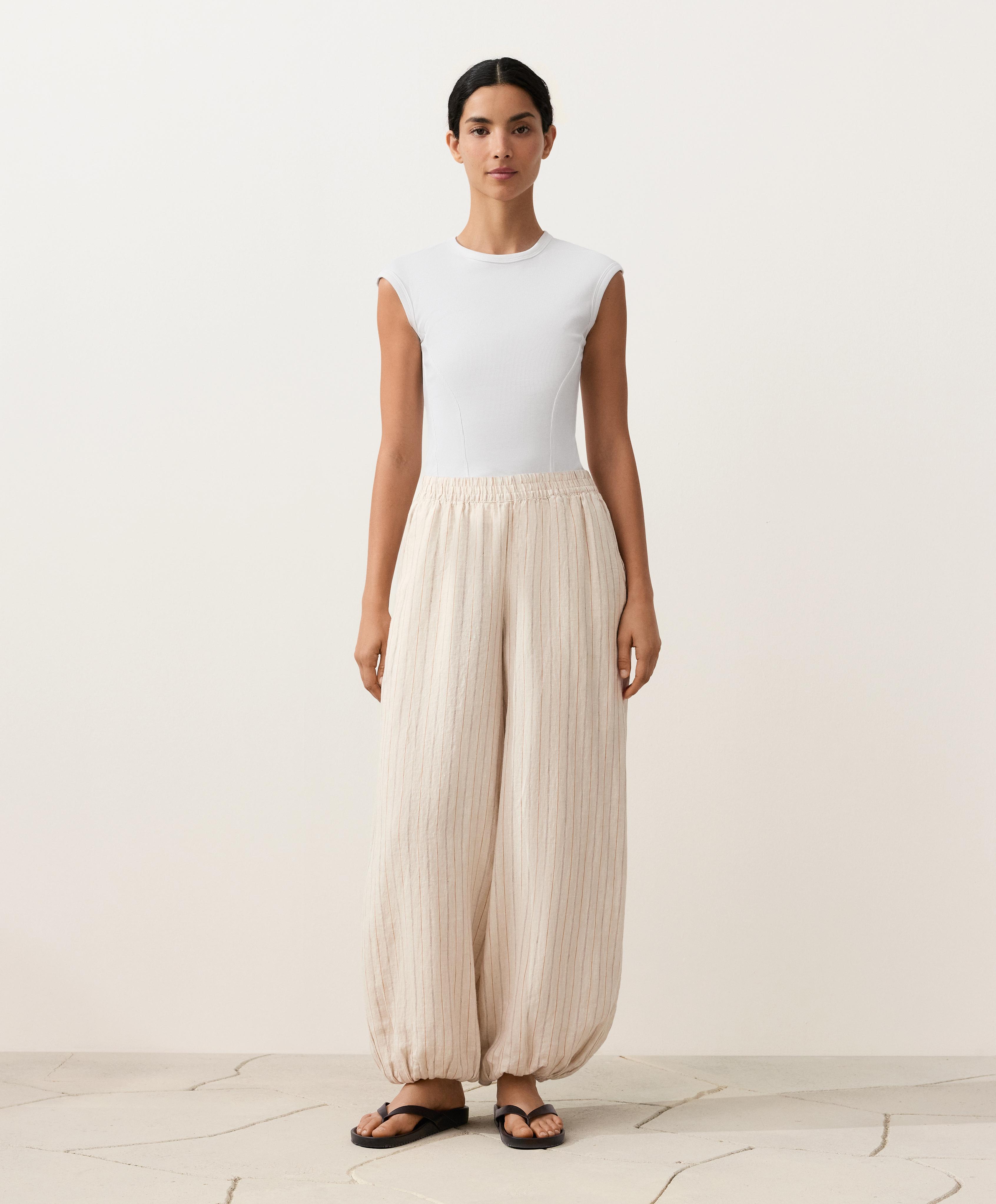 Pantalon bloomer 100 % lin Pantalon bloomer 100 % lin