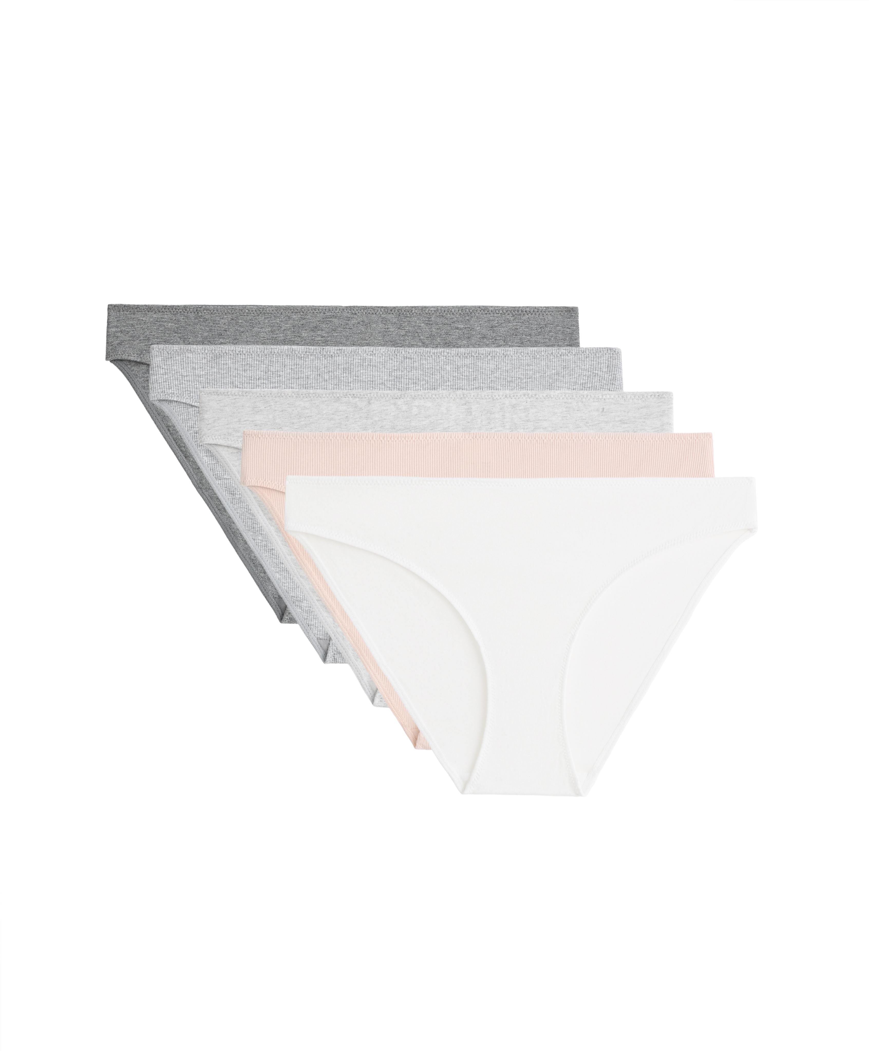 5 cotton rib classic briefs — GREY MELANGE