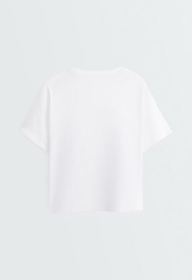 Boxy short-sleeved cotton blend T-shirt — WHITE  6