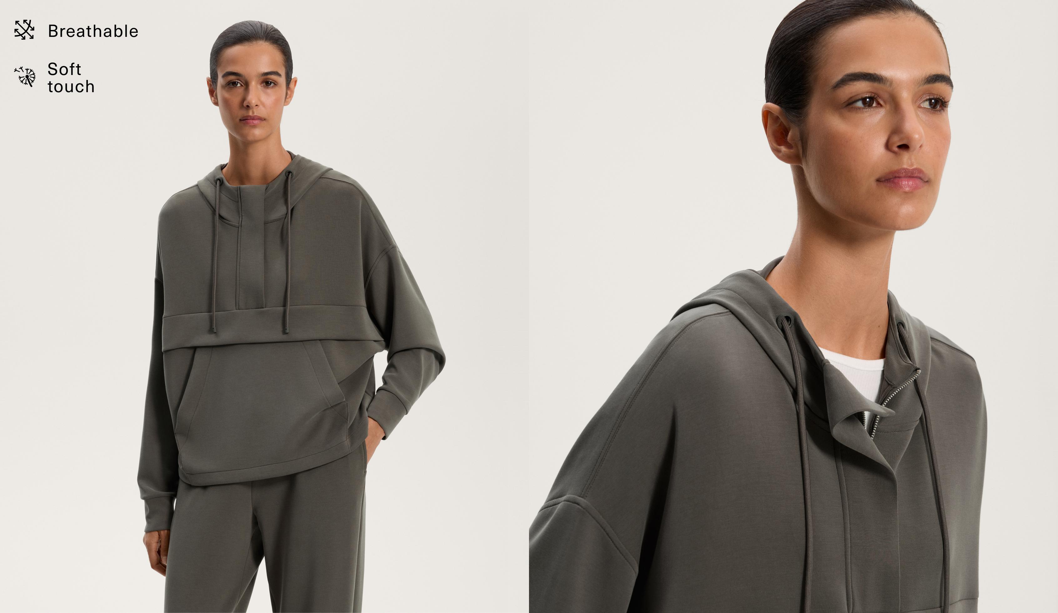 Soft touch modal zip sweatshirt
