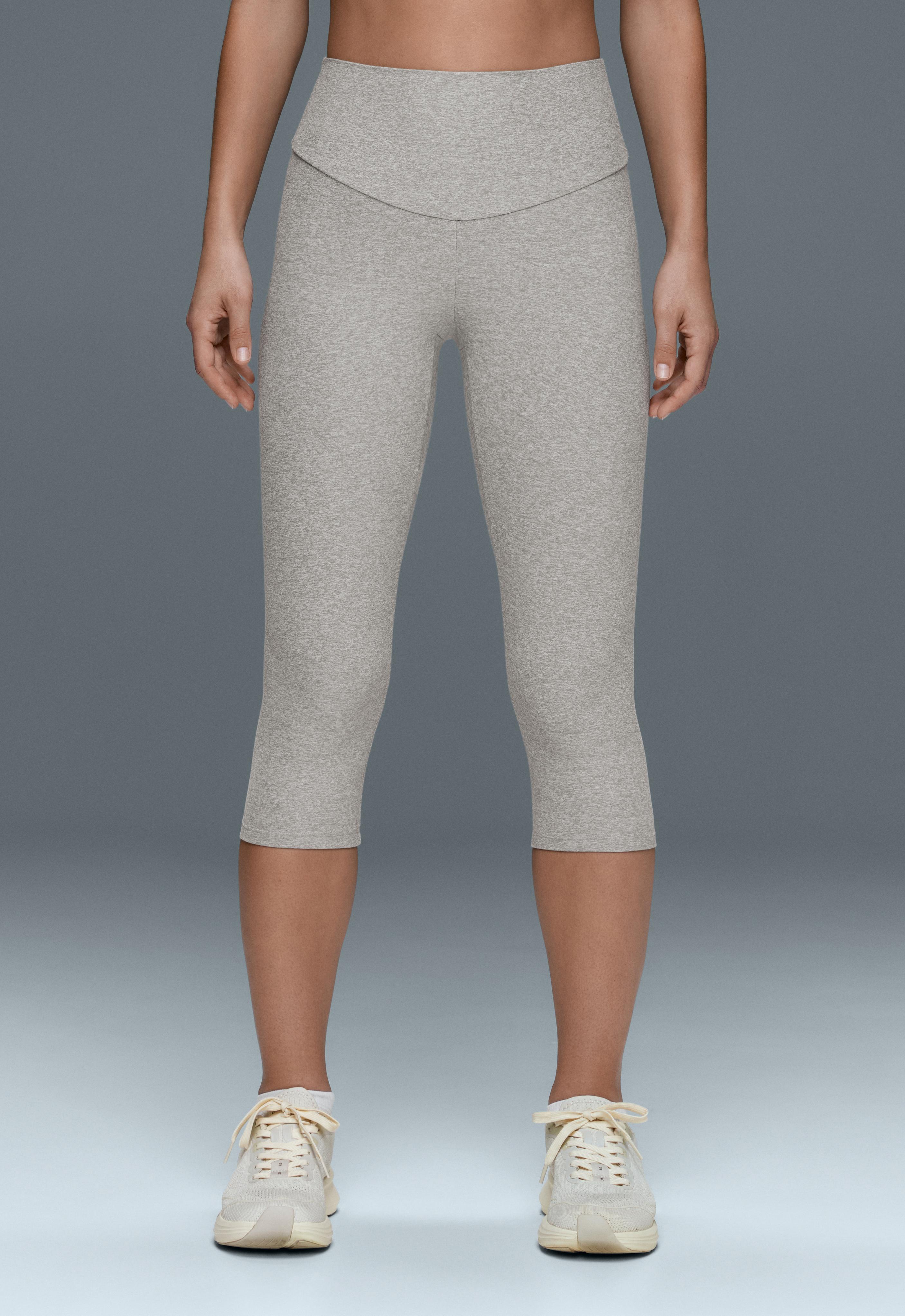 Comfortlux 40cm high-rise marl knee-length leggings — GREY MELANGE