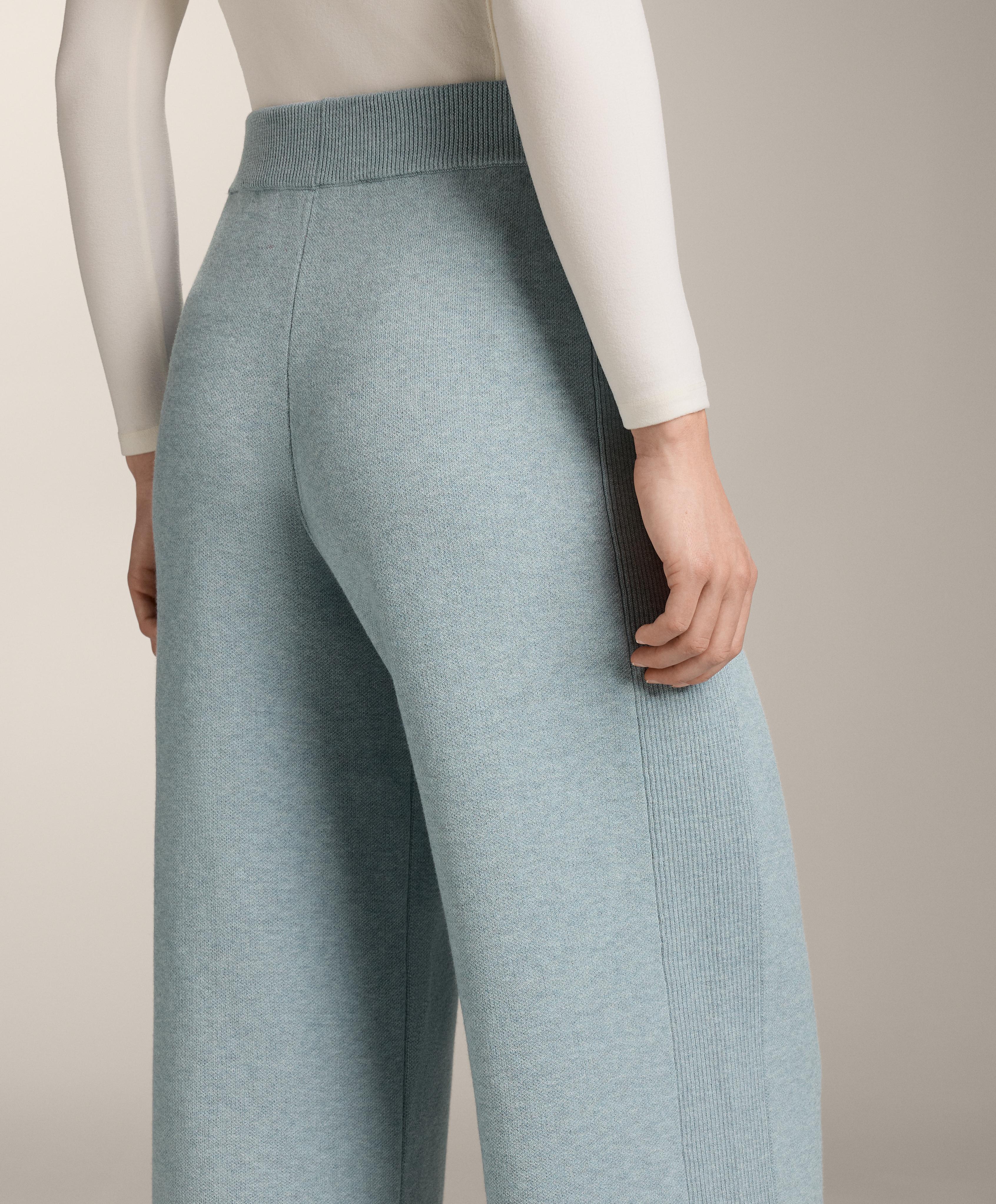 Straight-leg knit trousers with side rib - Sale Straight-leg knit trousers with side rib - Sale