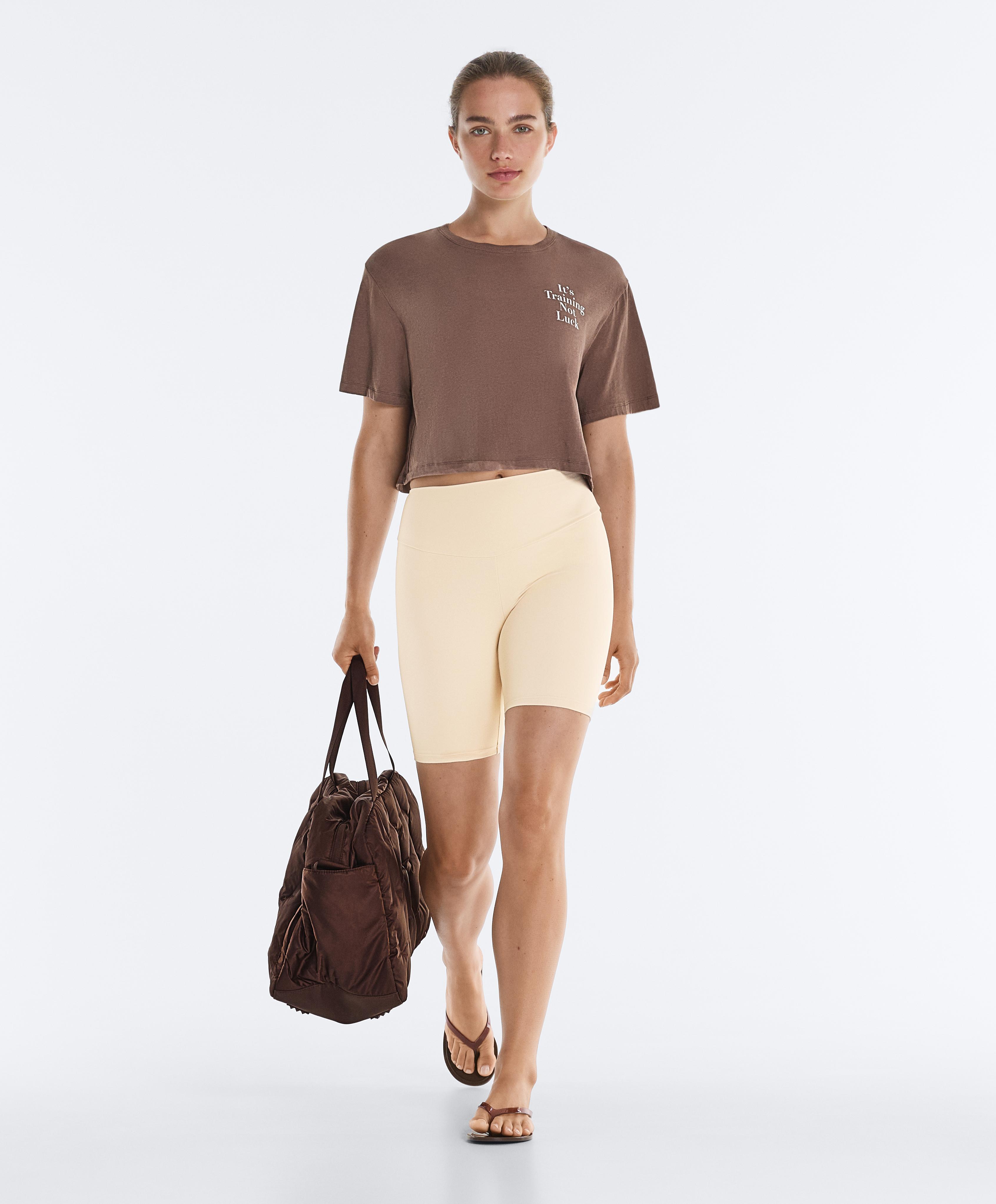 Comfortlux high-rise 20cm biker leggings — SAND