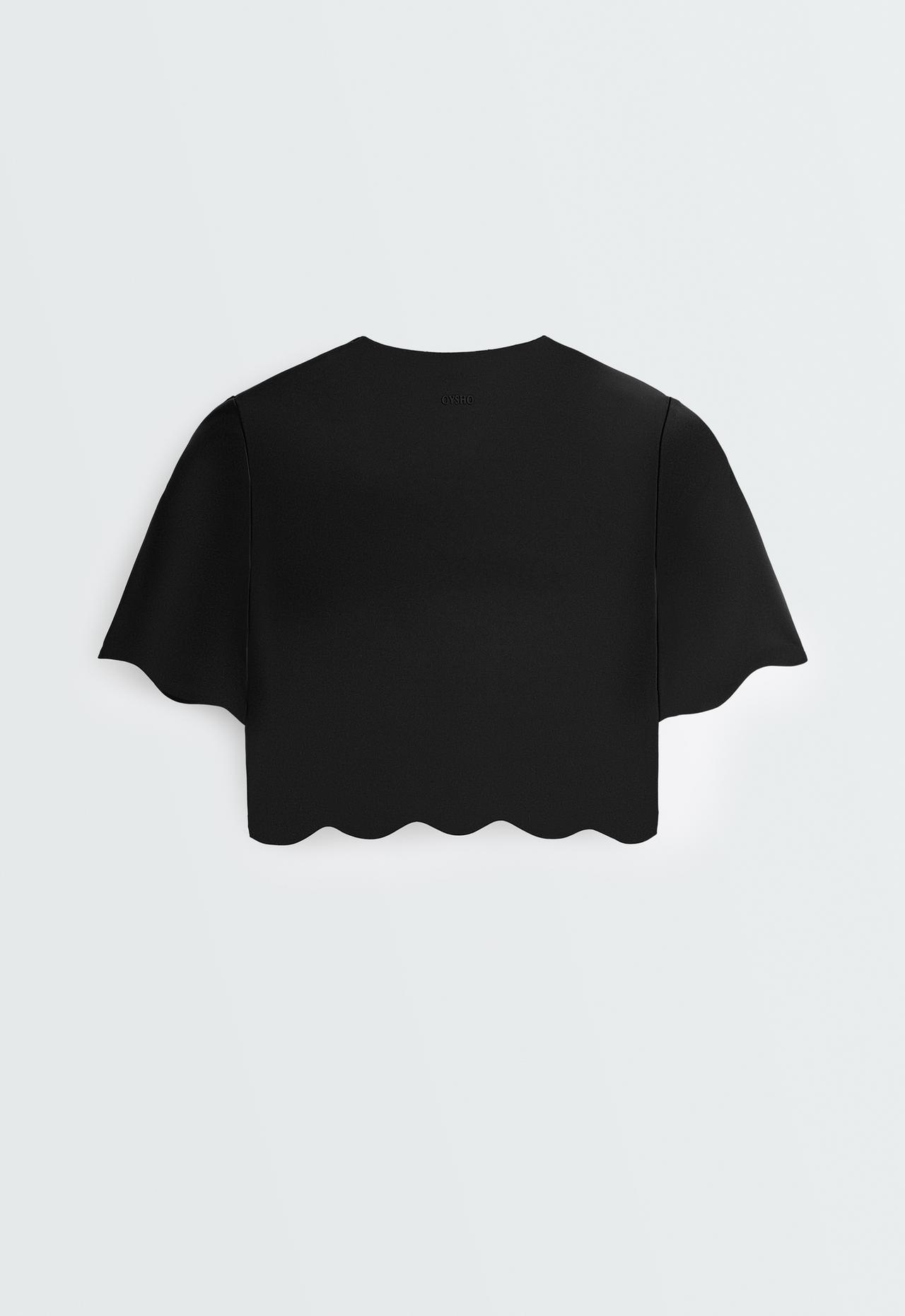Wavy compressive tank top — BLACK
