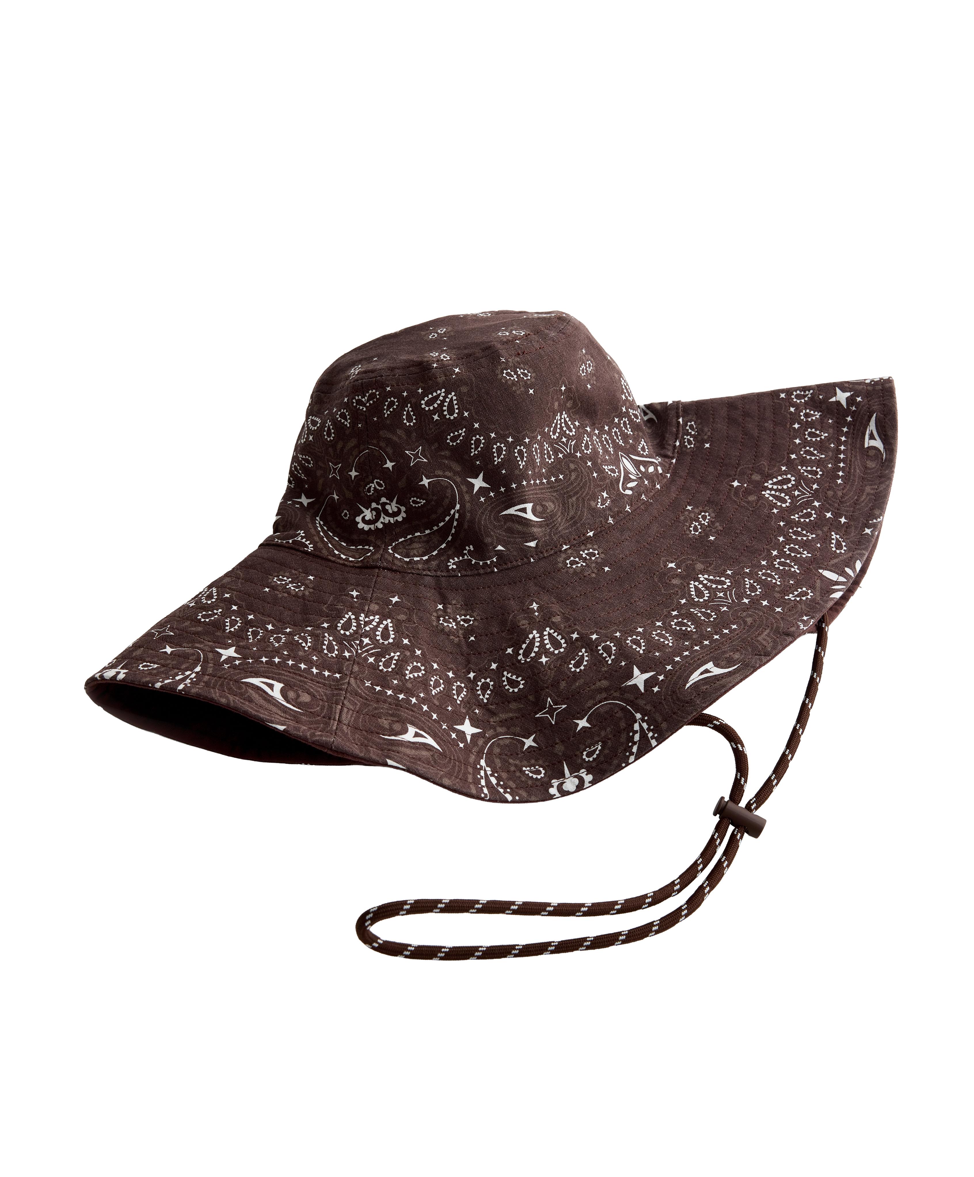Reversible 100% cotton bandana bucket hat — BEIGE