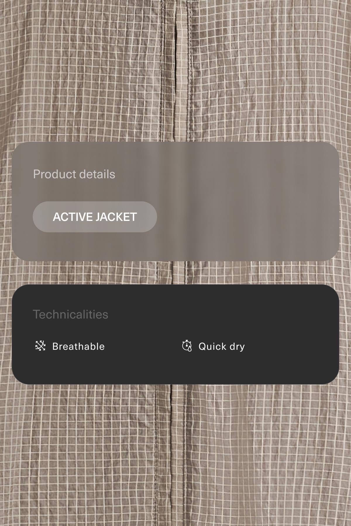 Check track jacket — MINK GREY