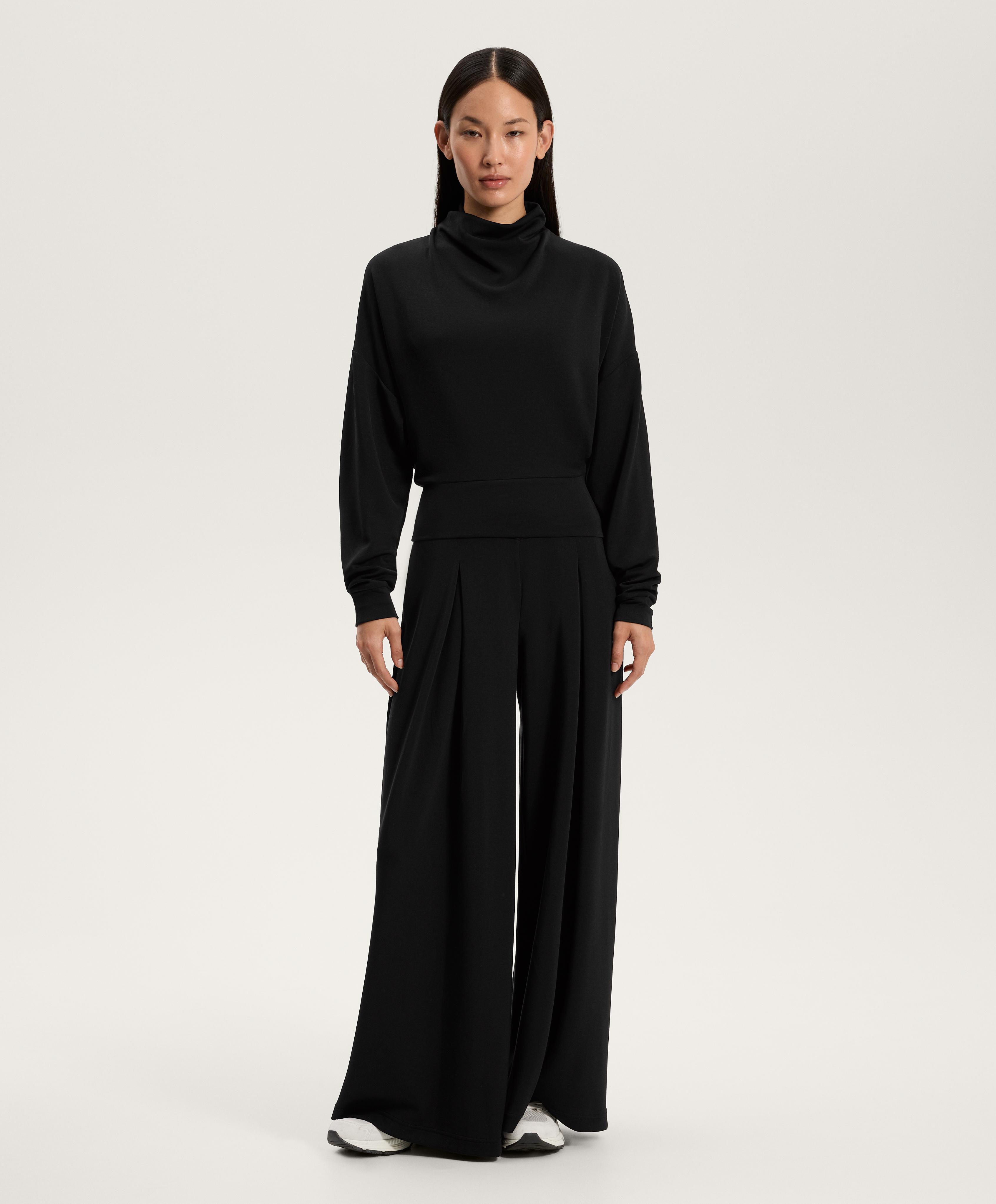 Soft-touch modal draped high-neck sweatshirt | OYSHO United States