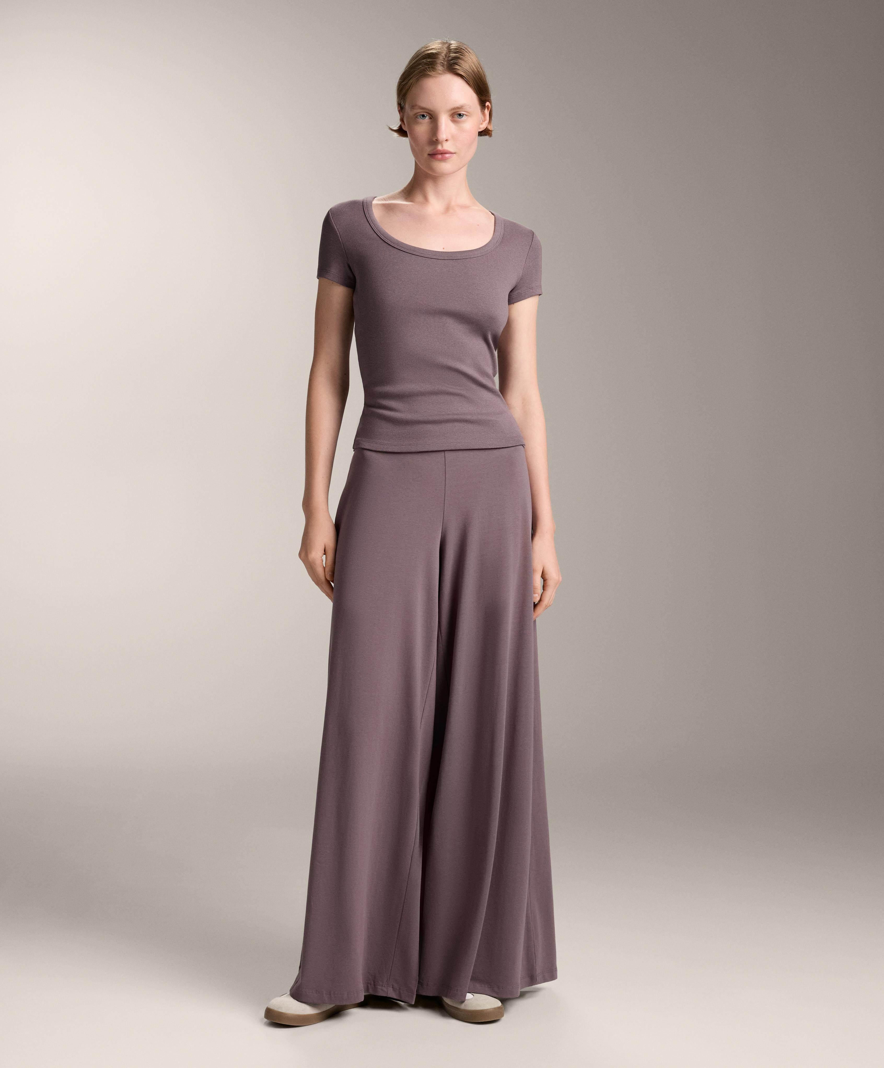 Pantalón palazzo cintura vuelta mezcla algodón - Rebajas Pantalón palazzo cintura vuelta mezcla algodón - Rebajas