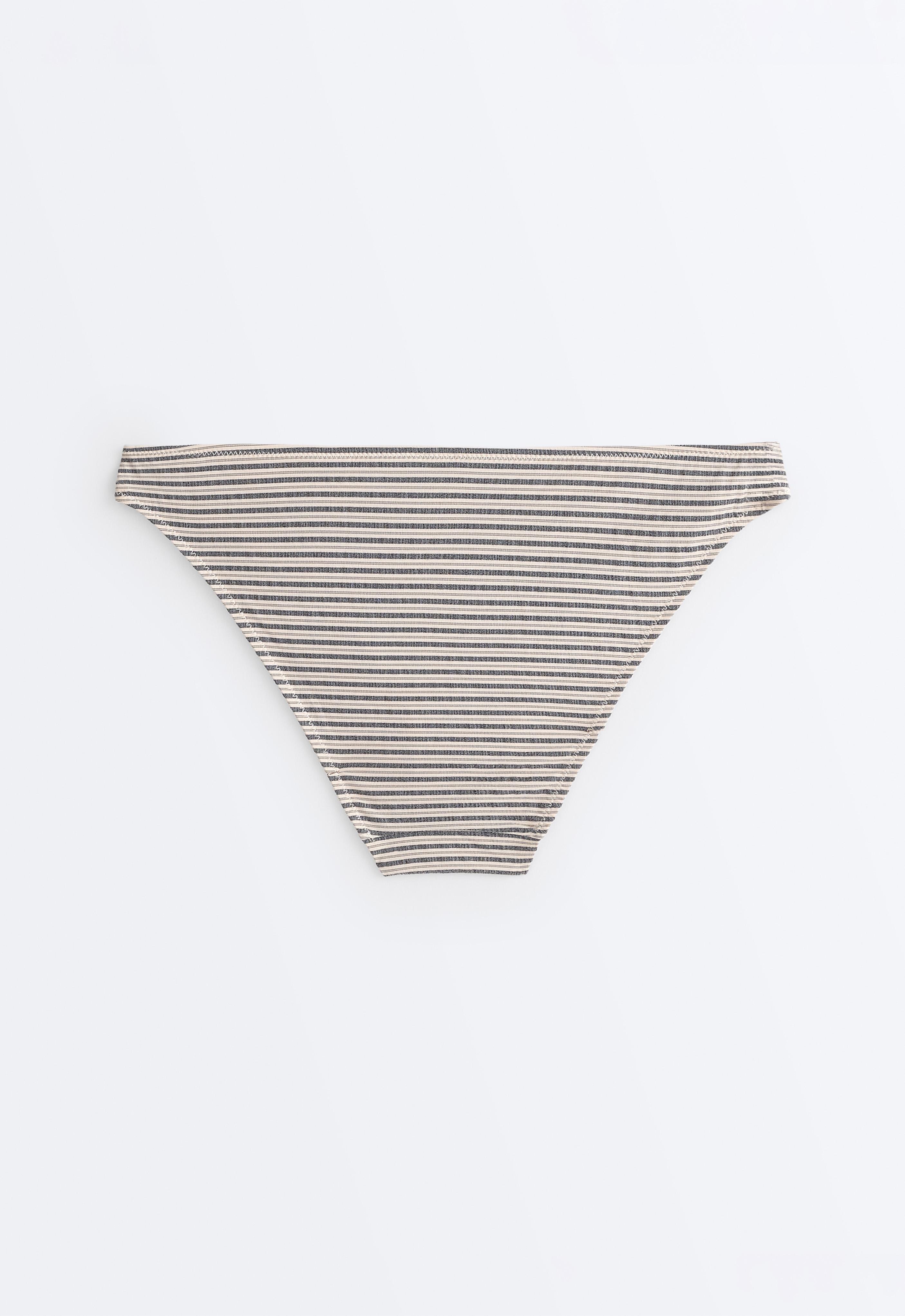 Striped classic bikini briefs — SAND