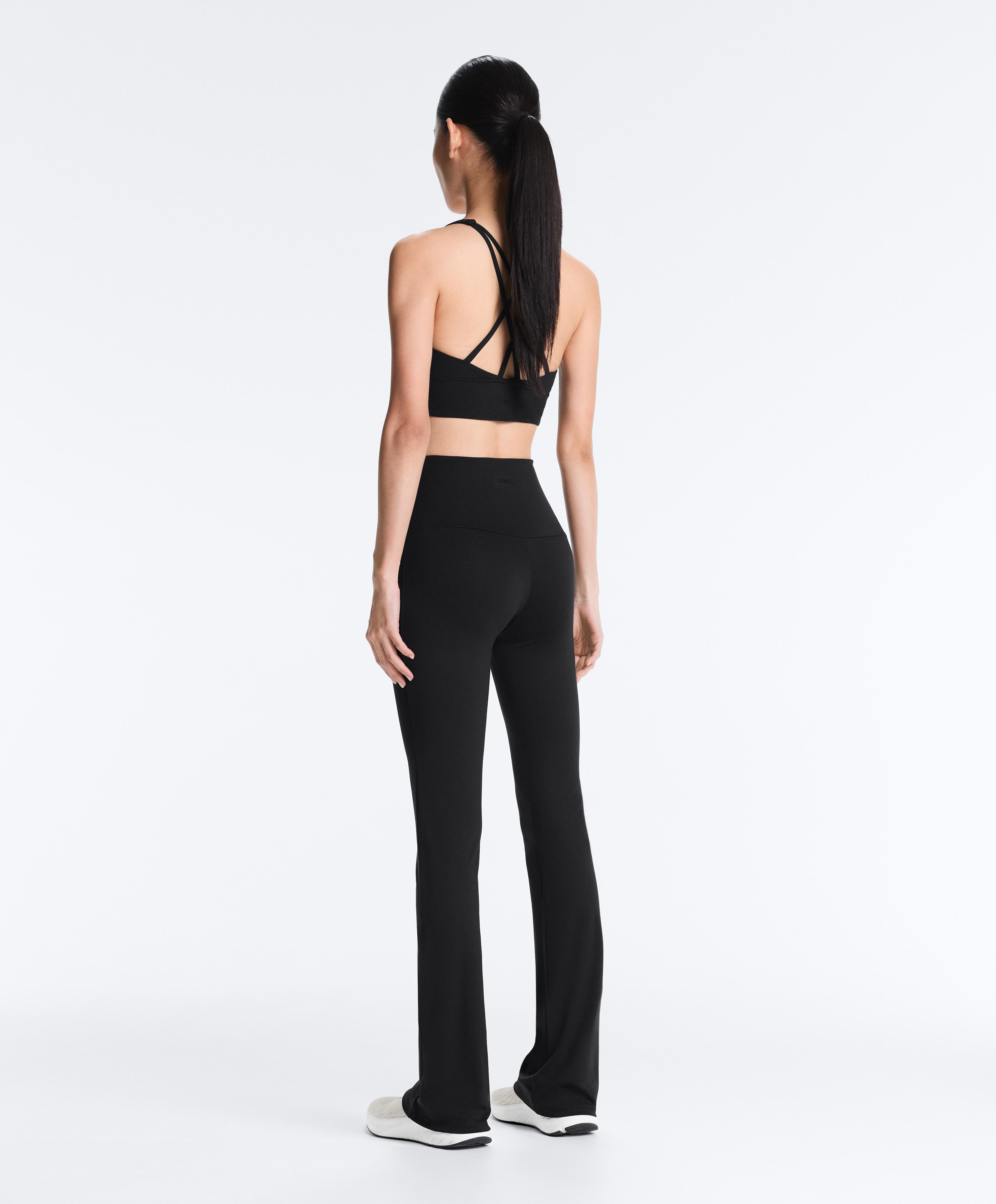 High-rise Comfortlux flare trousers — BLACK