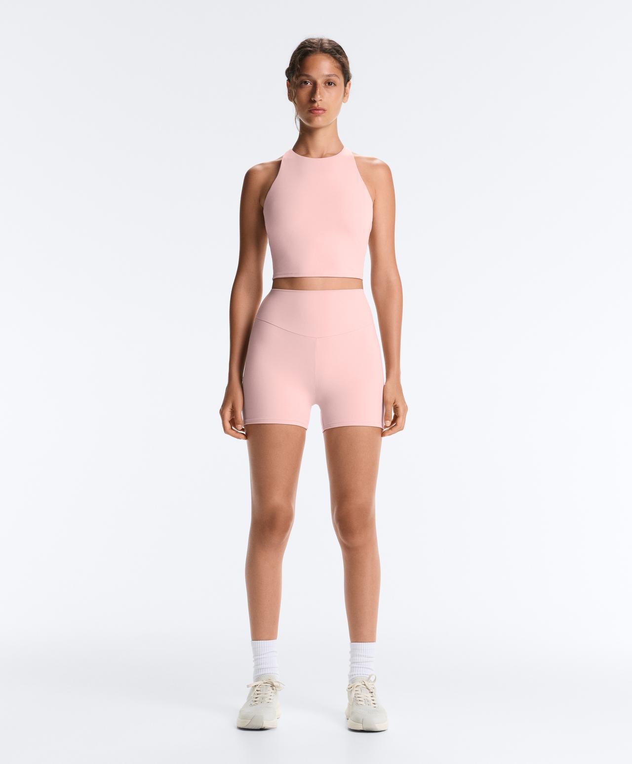 Comfortlux strap tank top with cups — CLOUD PINK