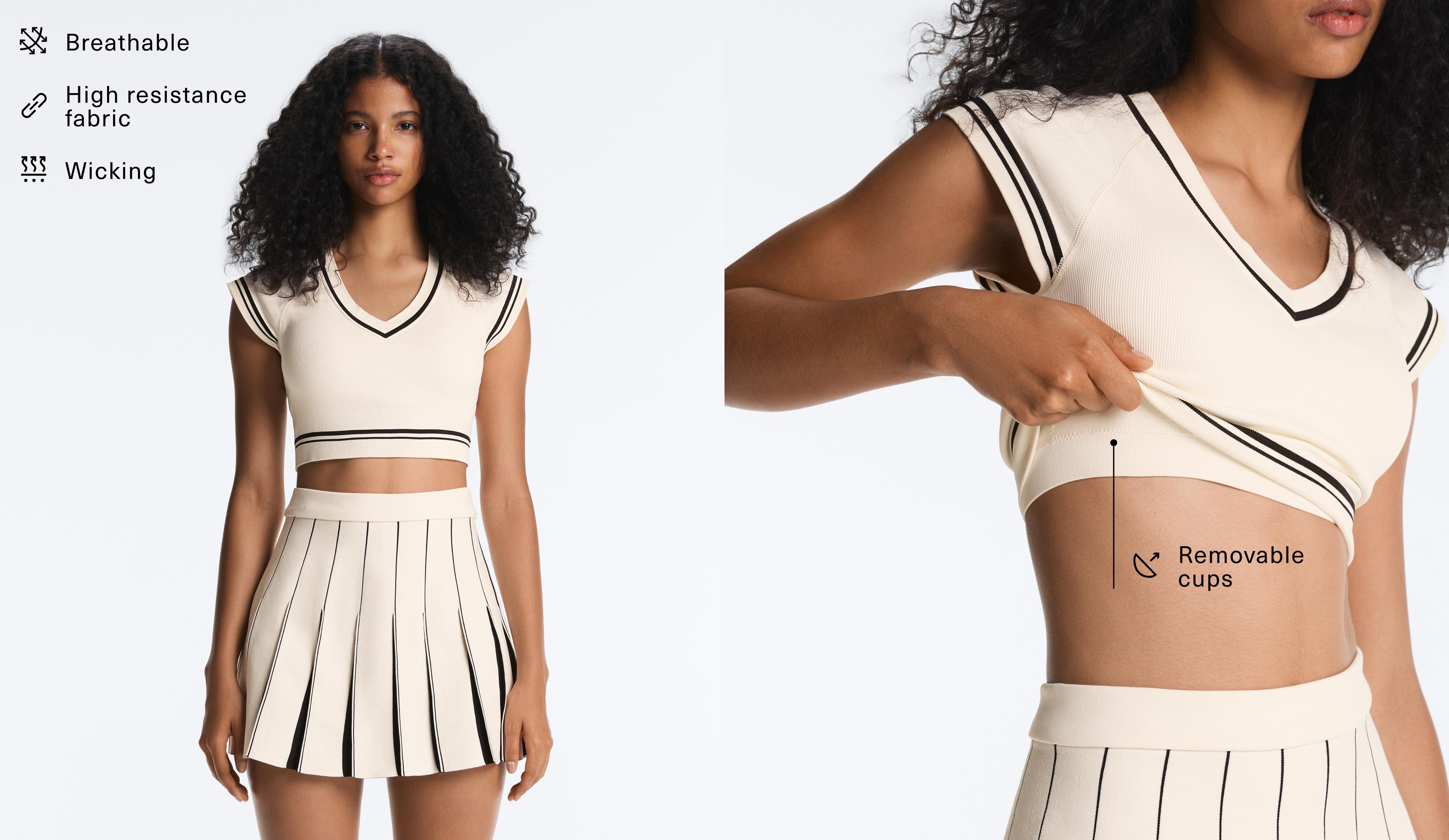 Seamless short-sleeved T-shirt — PALE ECRU