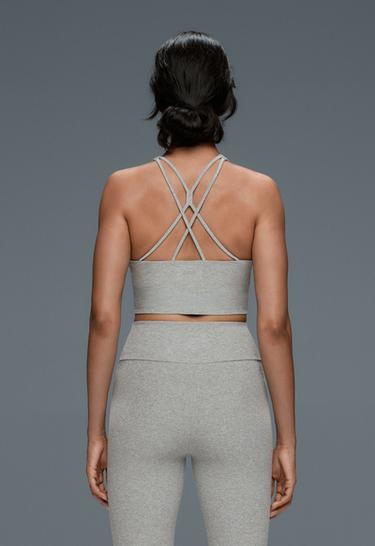 Comfortlux strap tank top with cups marl — PALE GREY 1
