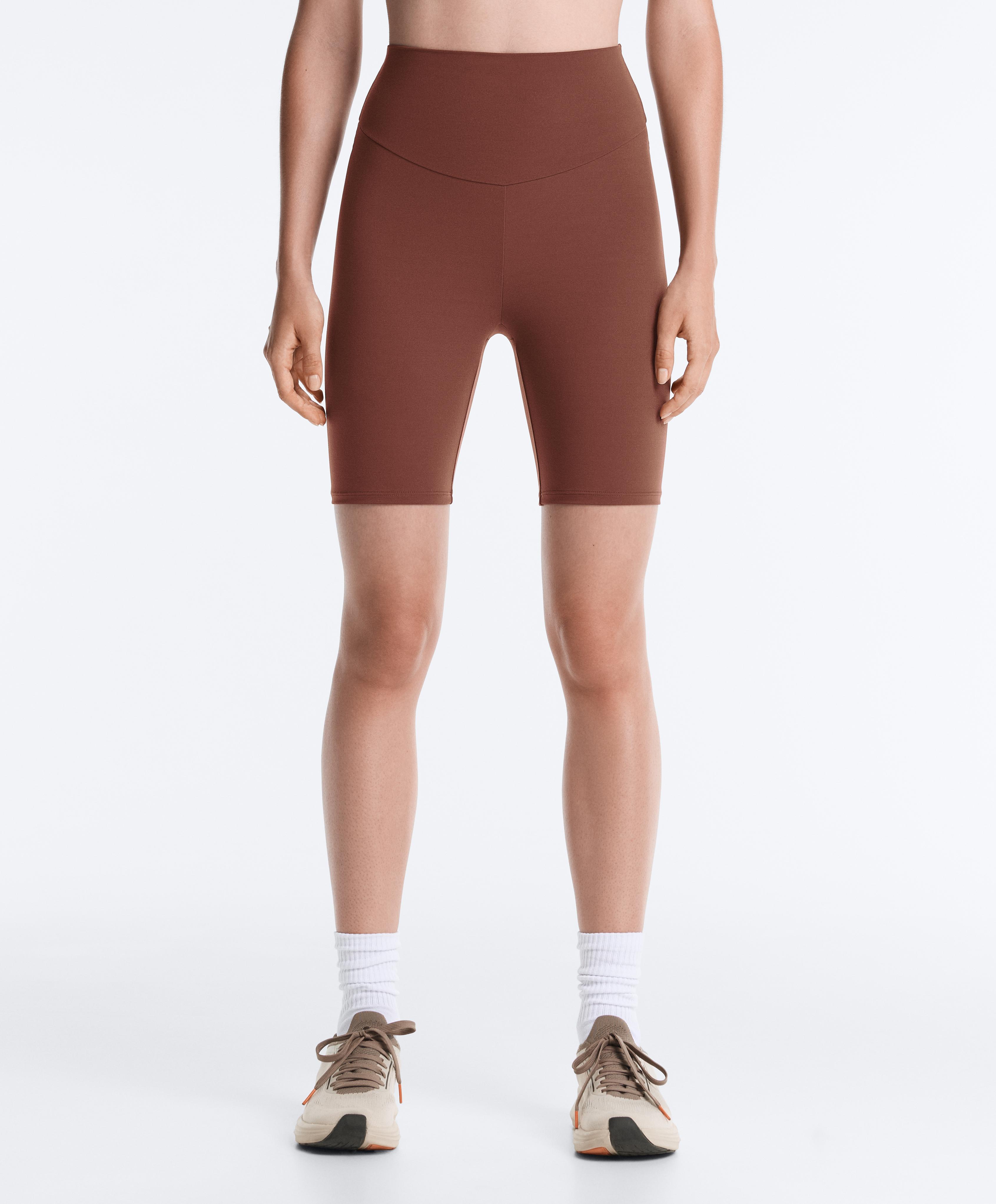 Comfortlux high-rise 20cm biker leggings — TERRACOTTA