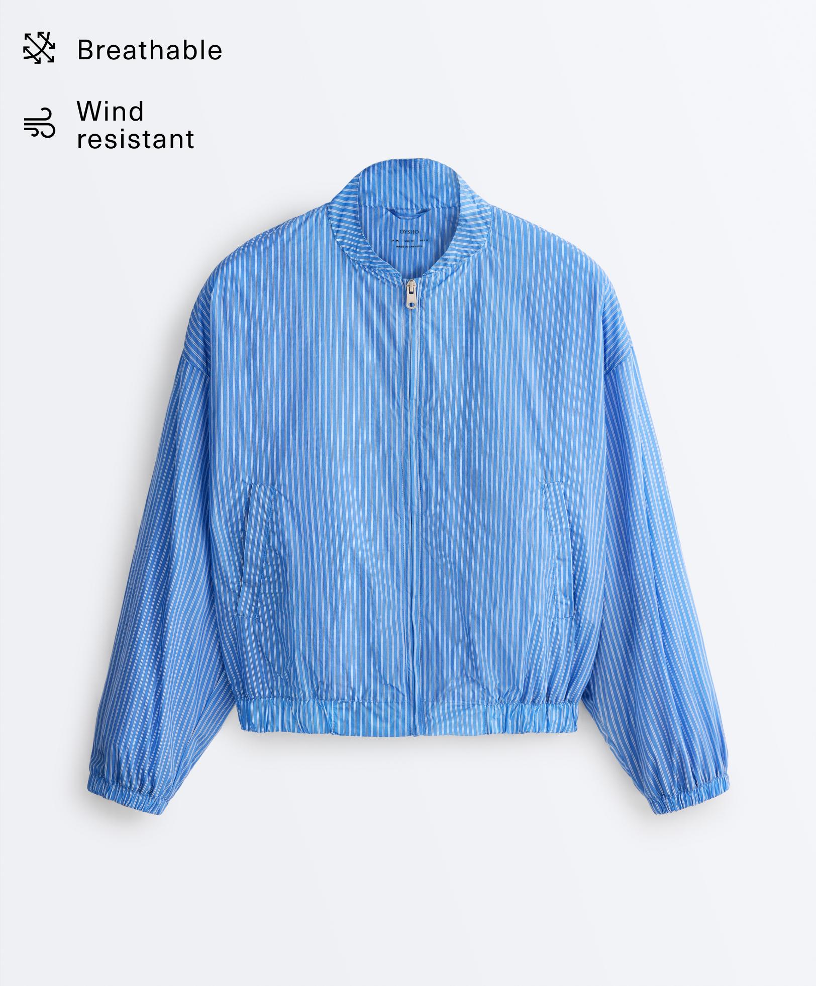 Track jacket with stripes — PALE LAVENDER BLUE