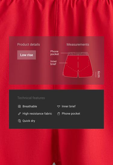 6cm low-rise technical shorts — STRONG RED 2