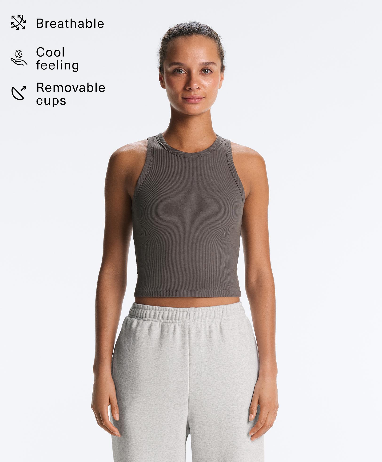 Rib modal blend long tank top