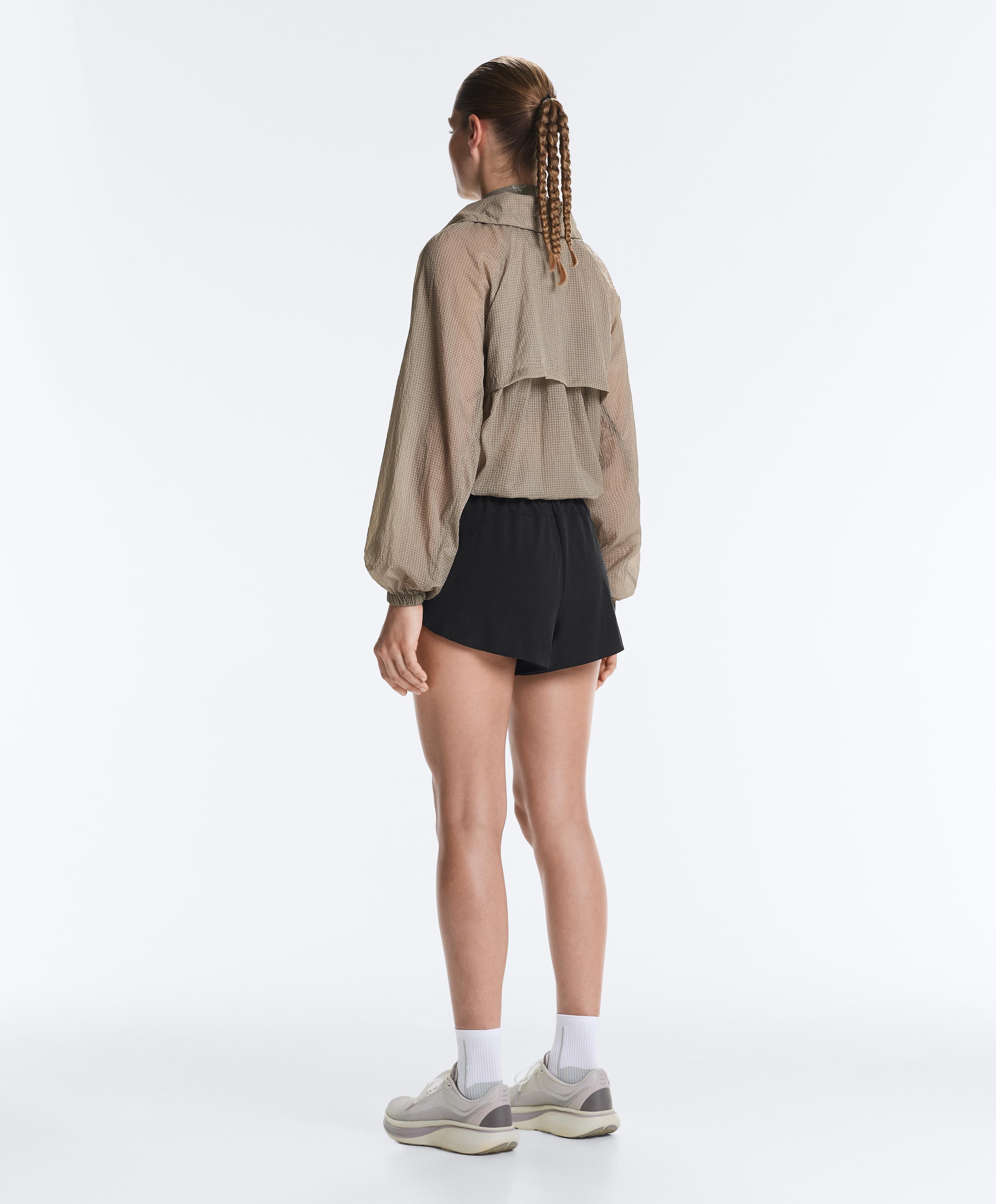 Check track jacket — MINK GREY