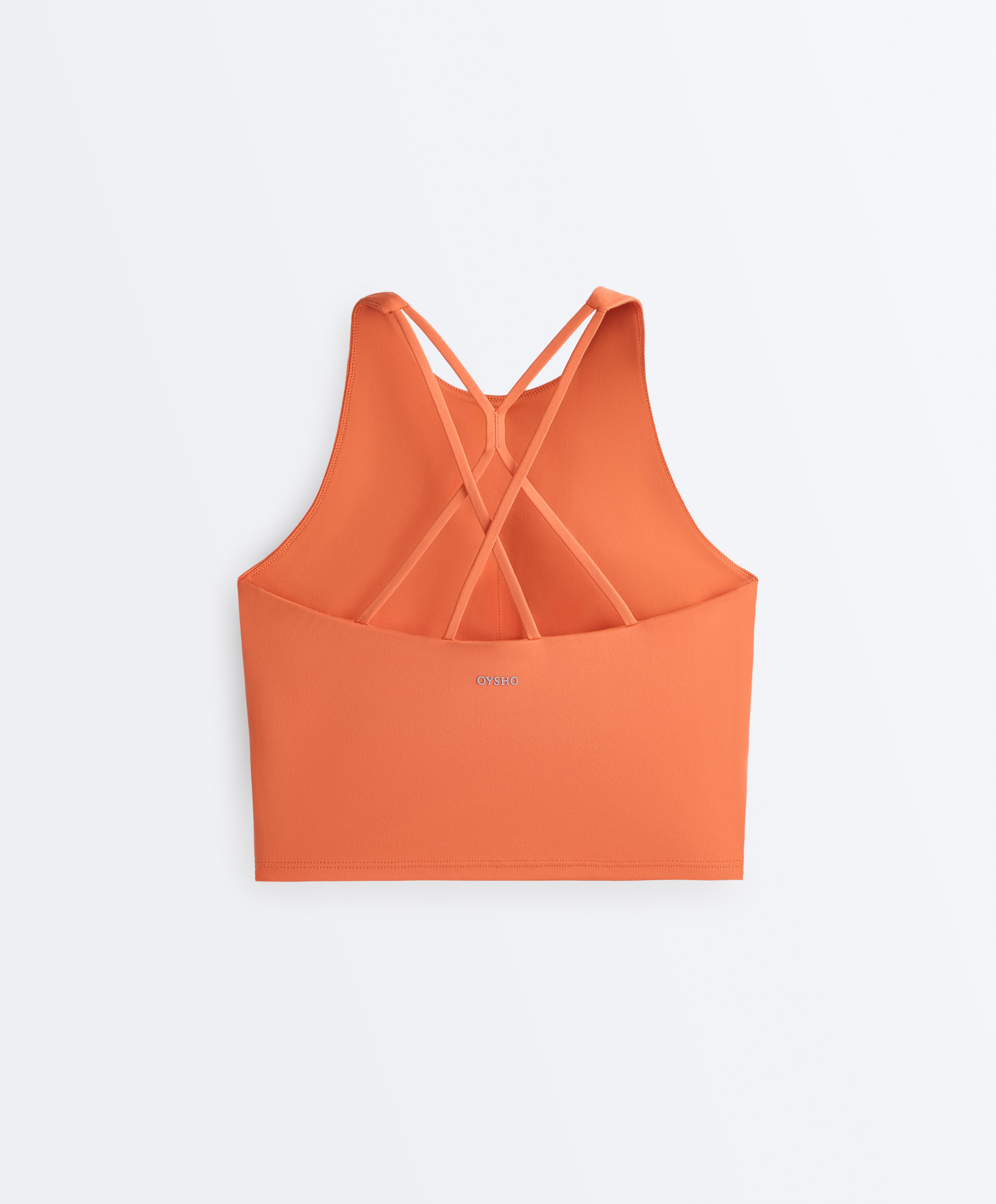 Comfortlux strappy tank top with cups — WASHED ORANGE