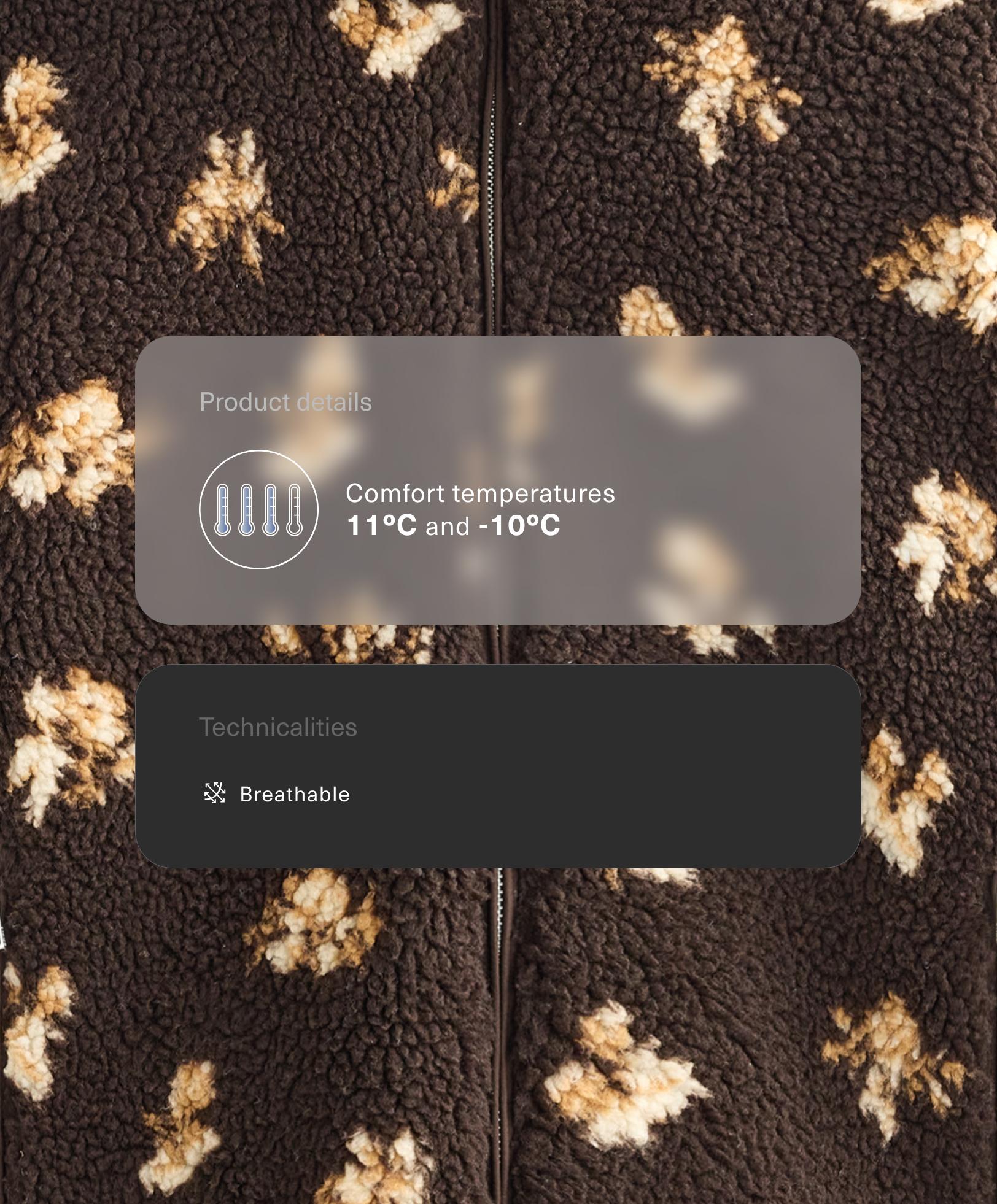 Куртка зі штучної овчини з квітковим принтом