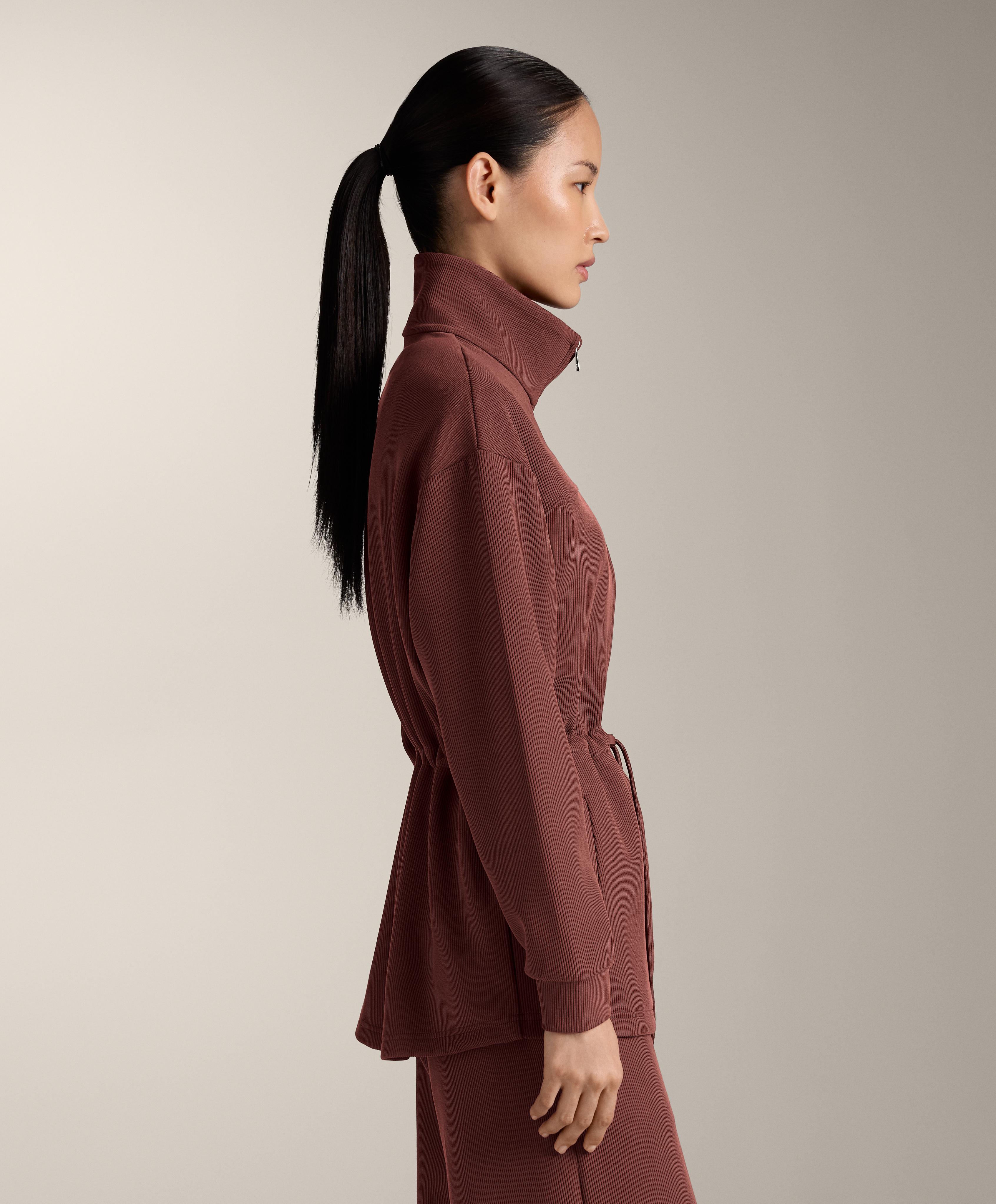 Long jacket with adjustable waist — MAHOGANY